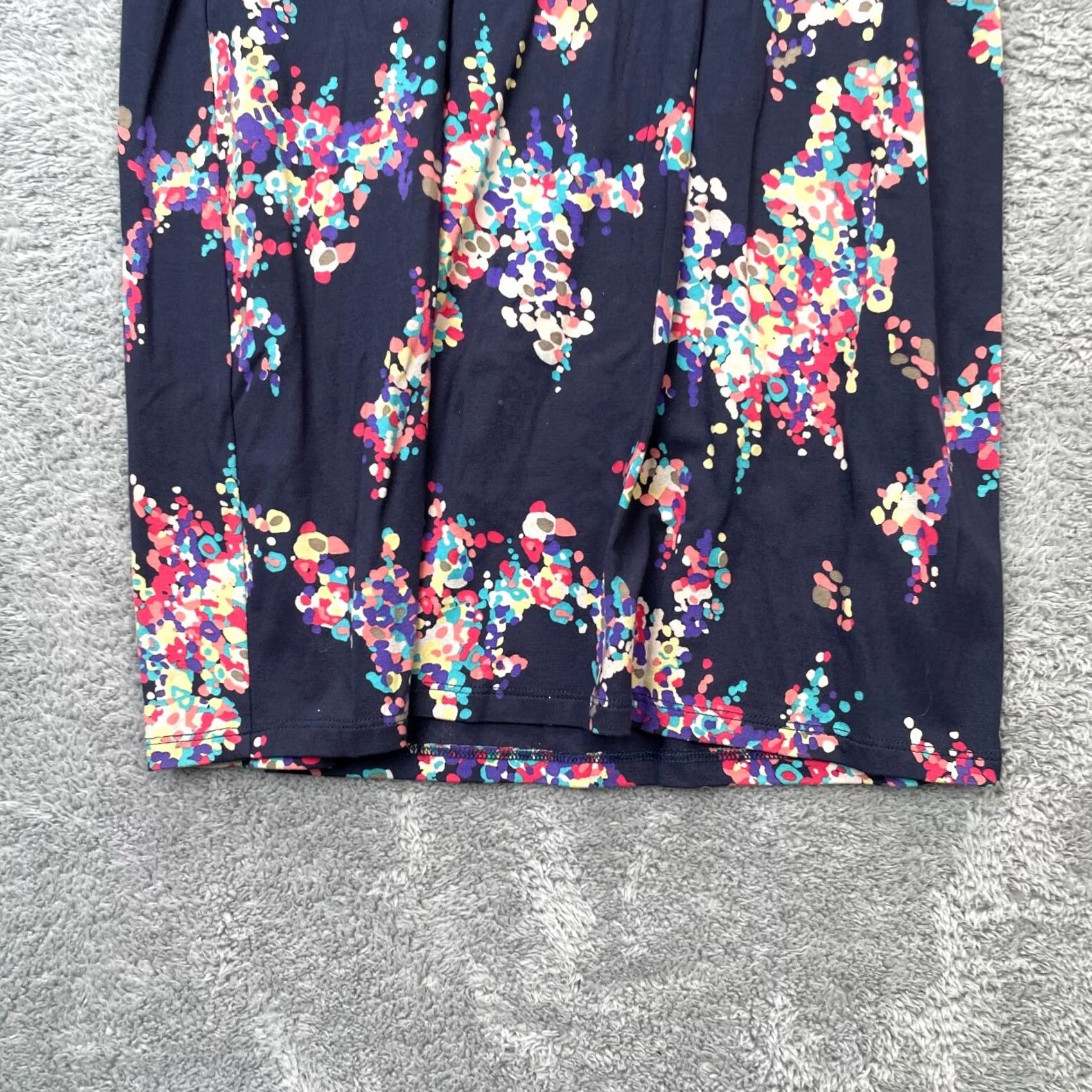 Boden Boden Dress Womens 6R Blue Floral Viscose Stretch Plunge V Neck Belted Abstract Shirt? Size M / US 6-8 / IT 42-44 - 2 Thumbnail