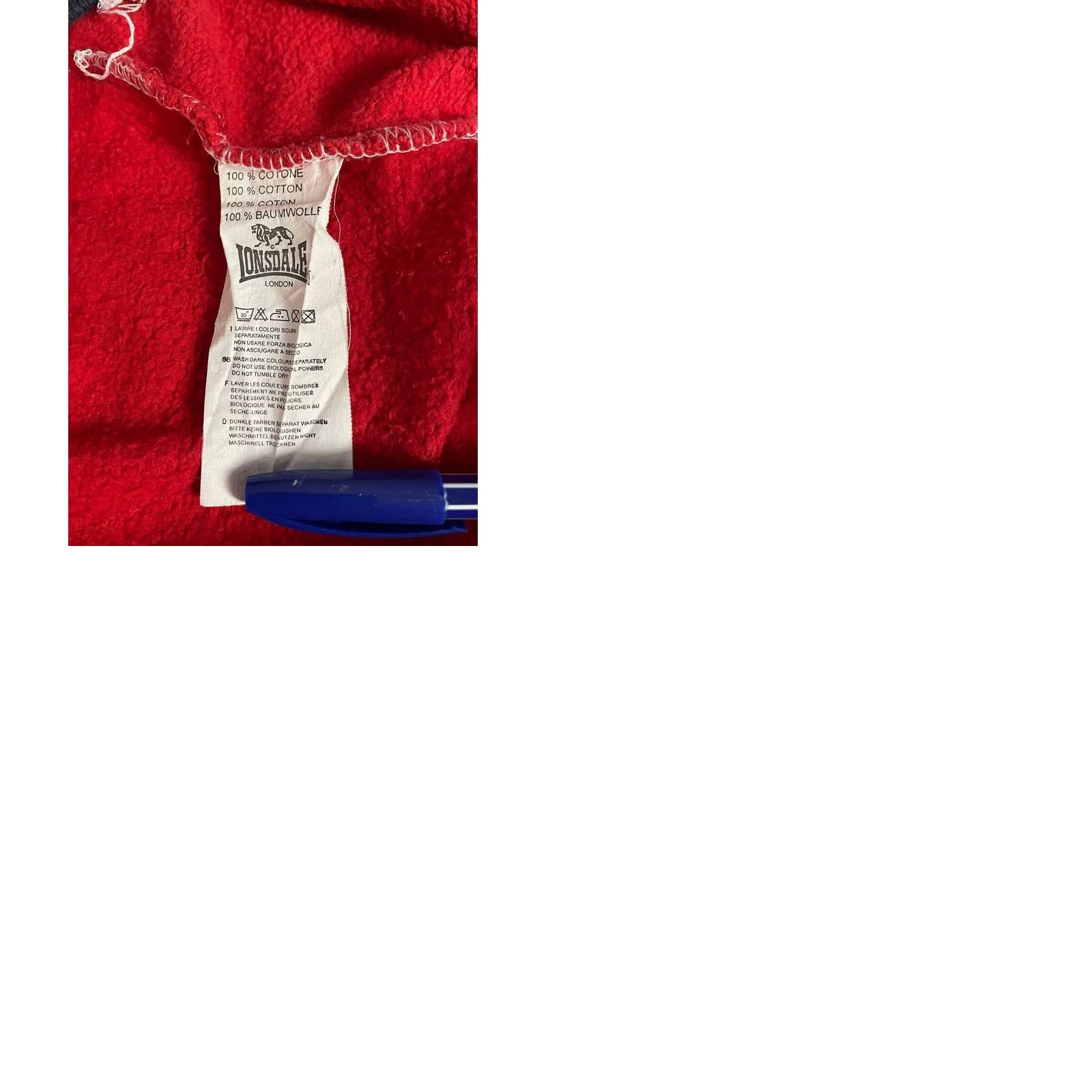 Lonsdale Lonsdale Hoodie Mens Size L Red Cotton Long Sleeve Drawstring Pocket Size US L / EU 52-54 / 3 - 9 Thumbnail