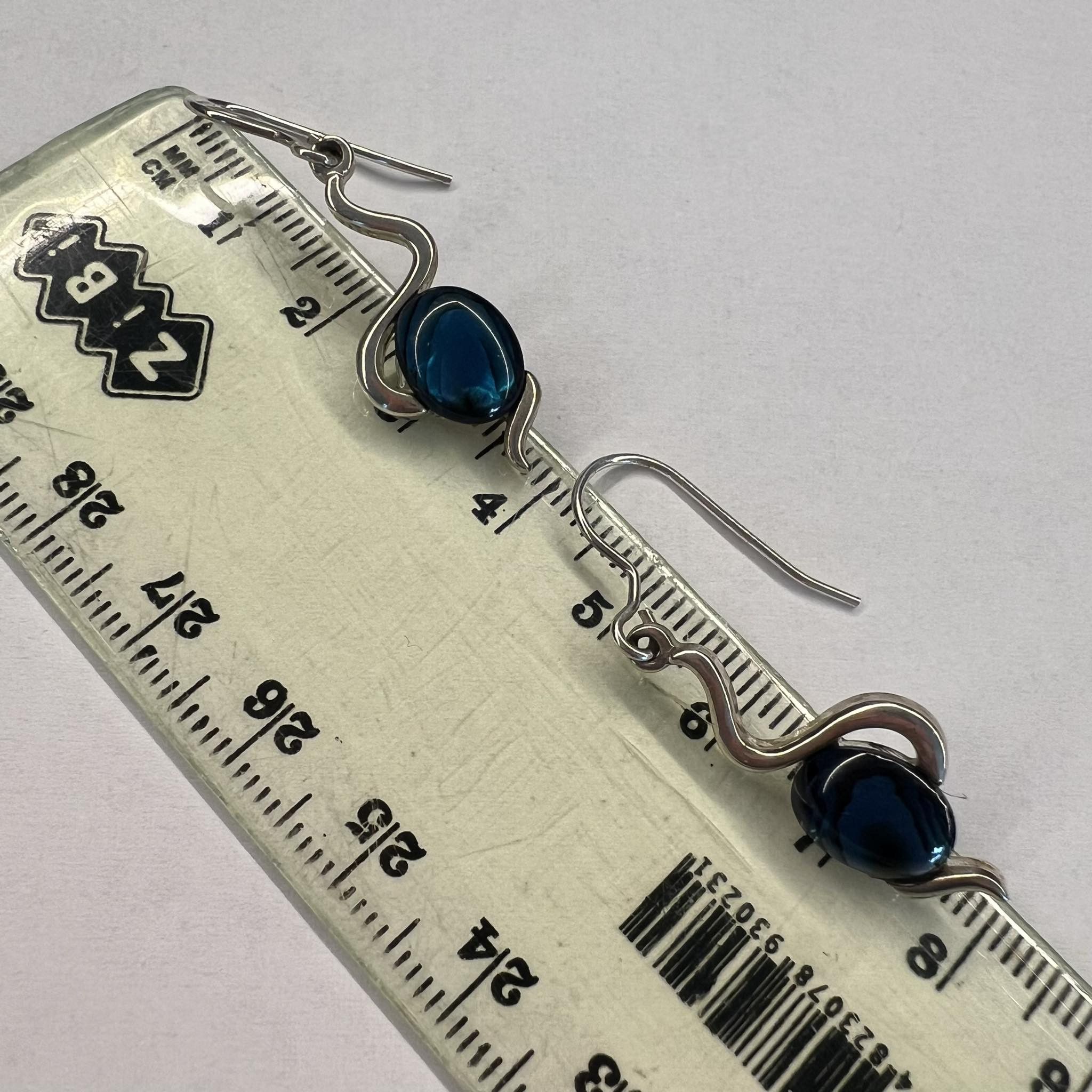 Sterling Silver Vintage Sterling Silver 925 Jewelry Earrings Stone Gift Box Size ONE SIZE - 6 Thumbnail