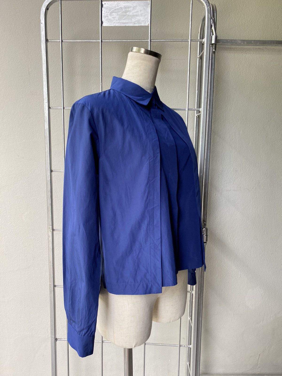 Japanese Brand Avant Le Temps Women Navy Blue Long Sleeve Shirt Size XS / US 0-2 / IT 36-38 - 14 Thumbnail