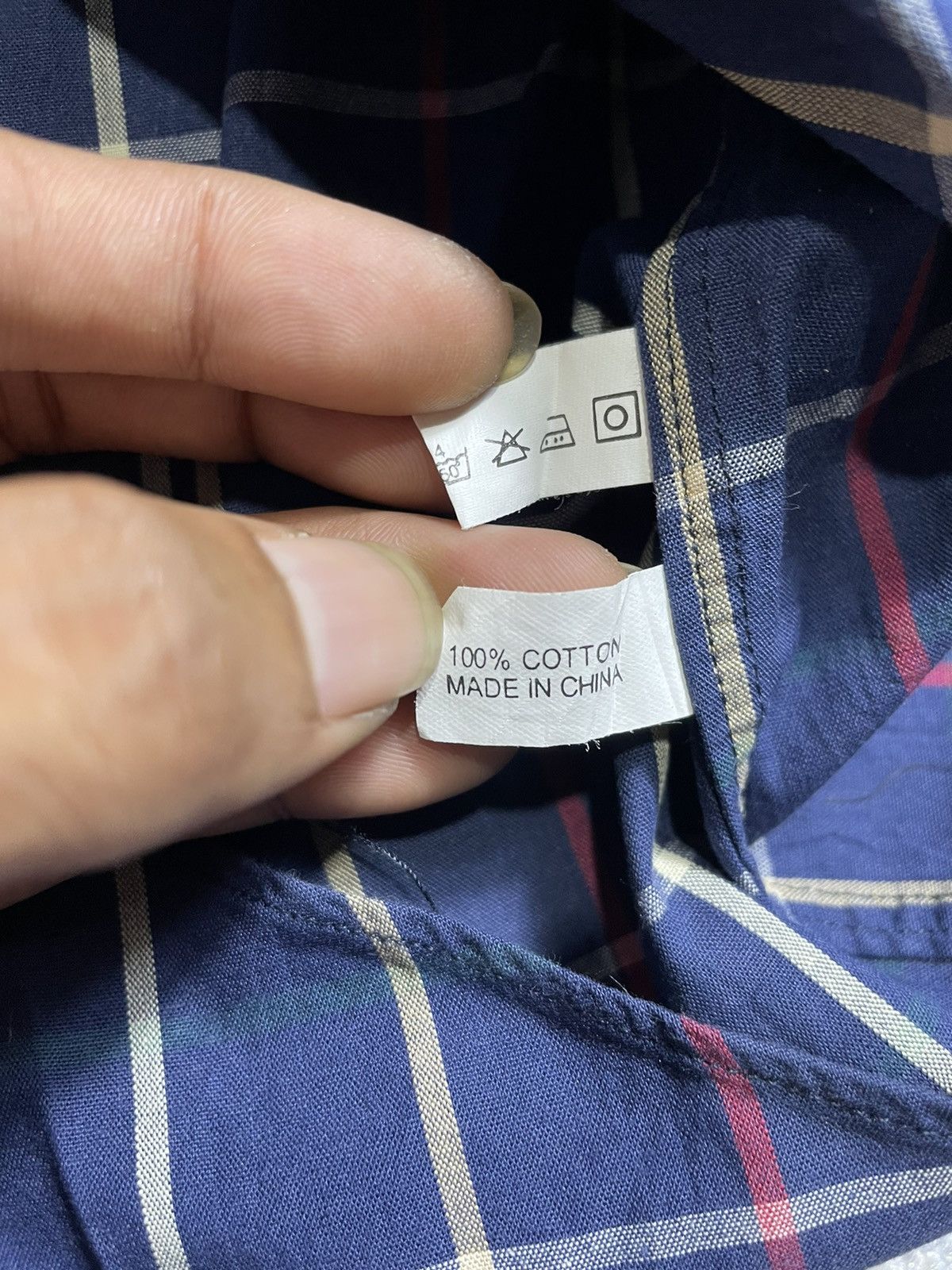Burberry × Vintage Vintage Burbereys navy Nova Check short sleeve shirt Size US M / EU 48-50 / 2 - 7 Thumbnail