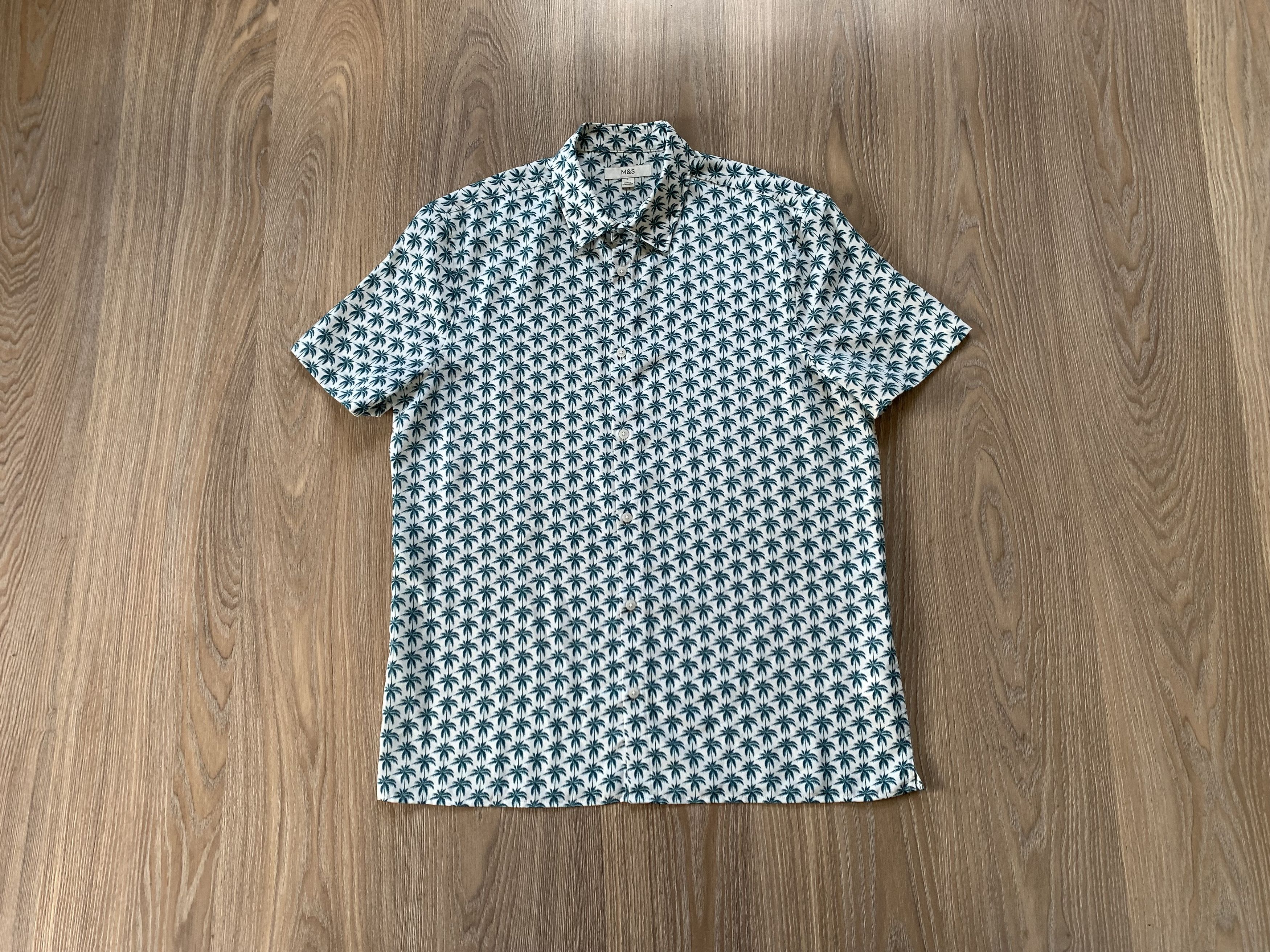 Marks & Spencer Marks & Spencer Cotton Palm Printed Hawaiian Shirt Size US L / EU 52-54 / 3 - 1 Thumbnail