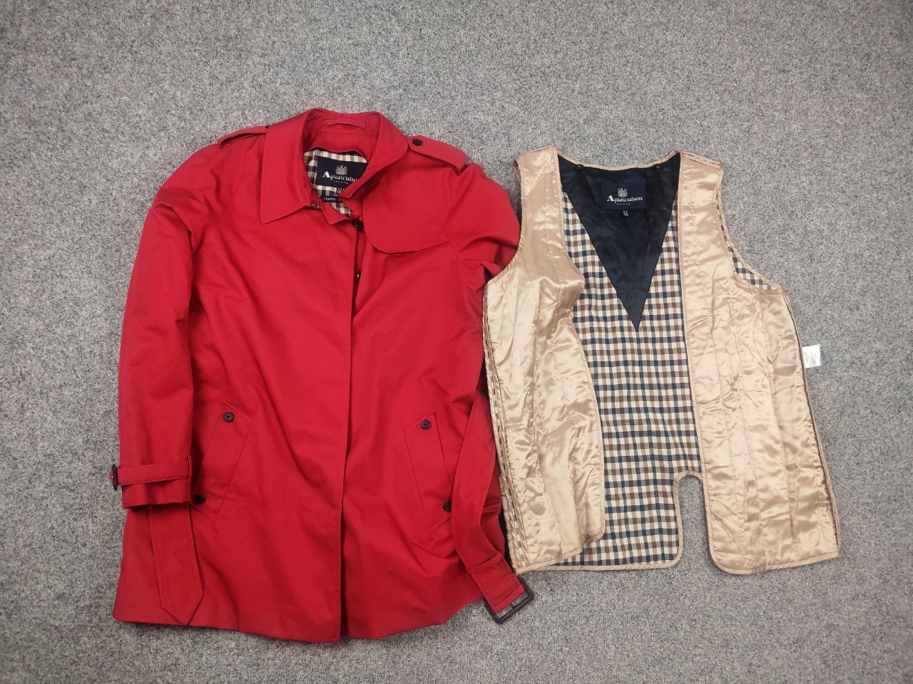 Aquascutum Aquascutum crafted England red Trench coat Jacket lining Size L / US 10 / IT 46 - 14 Thumbnail
