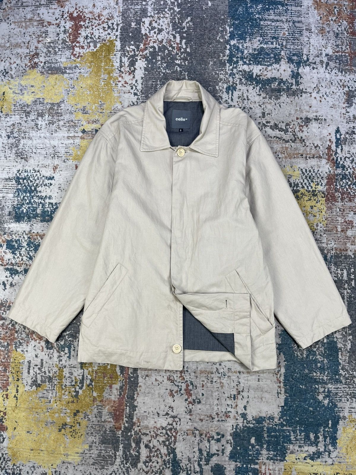 Celio Celio Beige Button Down Regular Fit Quarter Sleeve Jacket Size US S / EU 44-46 / 1 - 1 Thumbnail