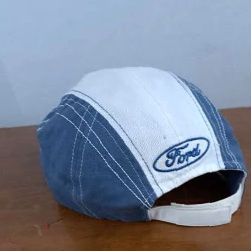 Ford VINTAGE Ford Mustang Hat Blue&White Adjustable Size Strap EUC Baseball Cap Men Adjustable Blue American Cotton Canvas Size ONE SIZE - 4 Thumbnail
