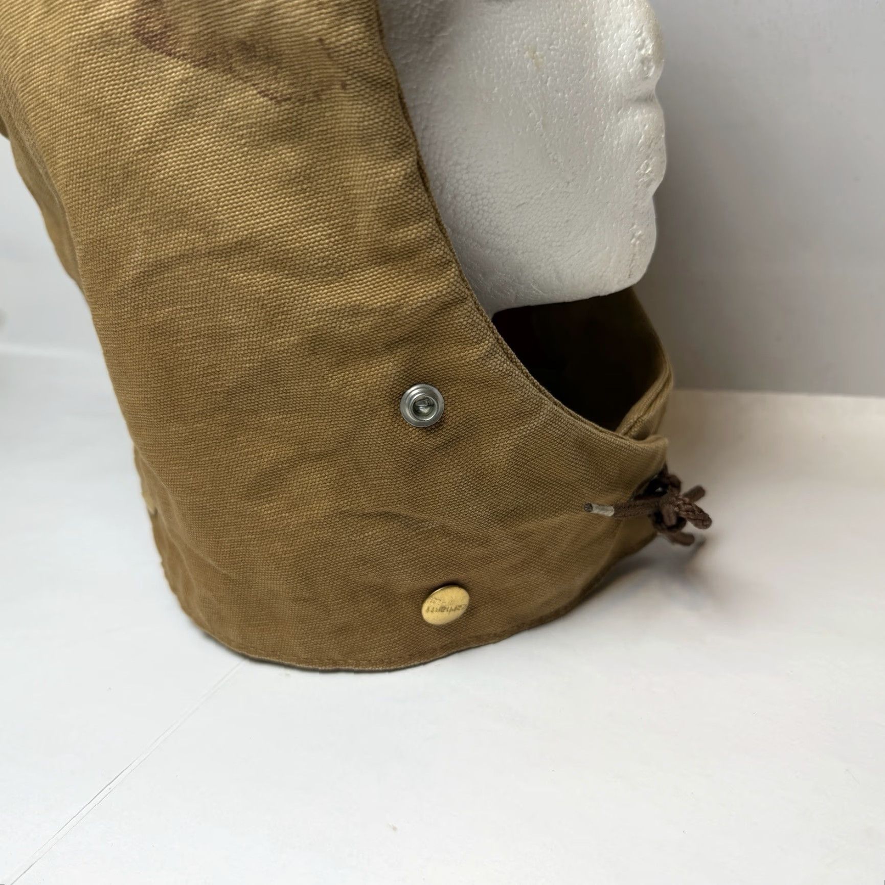 Carhartt VINTAGE Carhartt Hood Mens One Size Brown Duck Quilted Lined Made USA 90s Size ONE SIZE - 7 Thumbnail