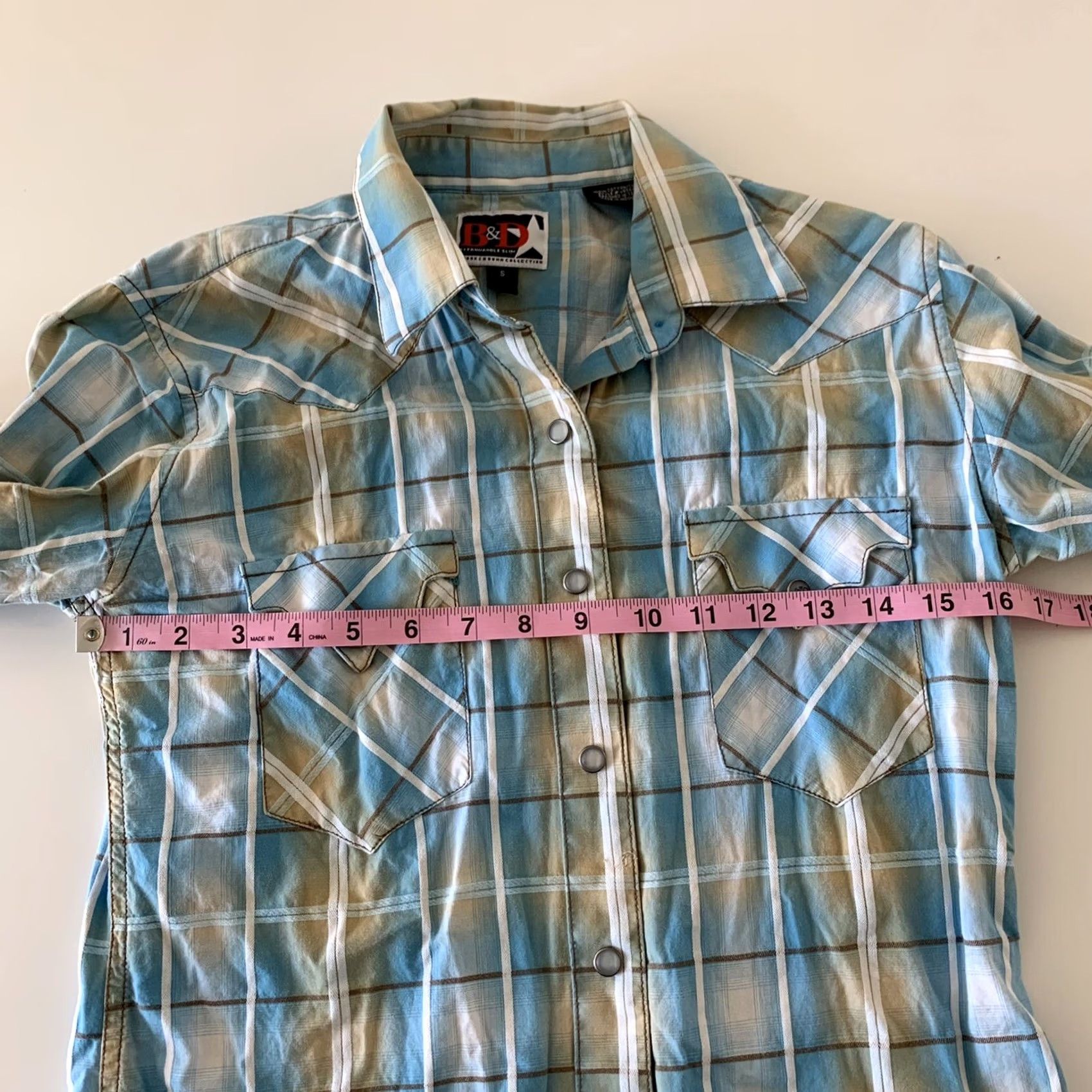 Vintage Brooks & Dunn Panhandle Slim Long Sleeve Plaid Snap Shirt Women's S Blue Size S / US 4 / IT 40 - 4 Thumbnail