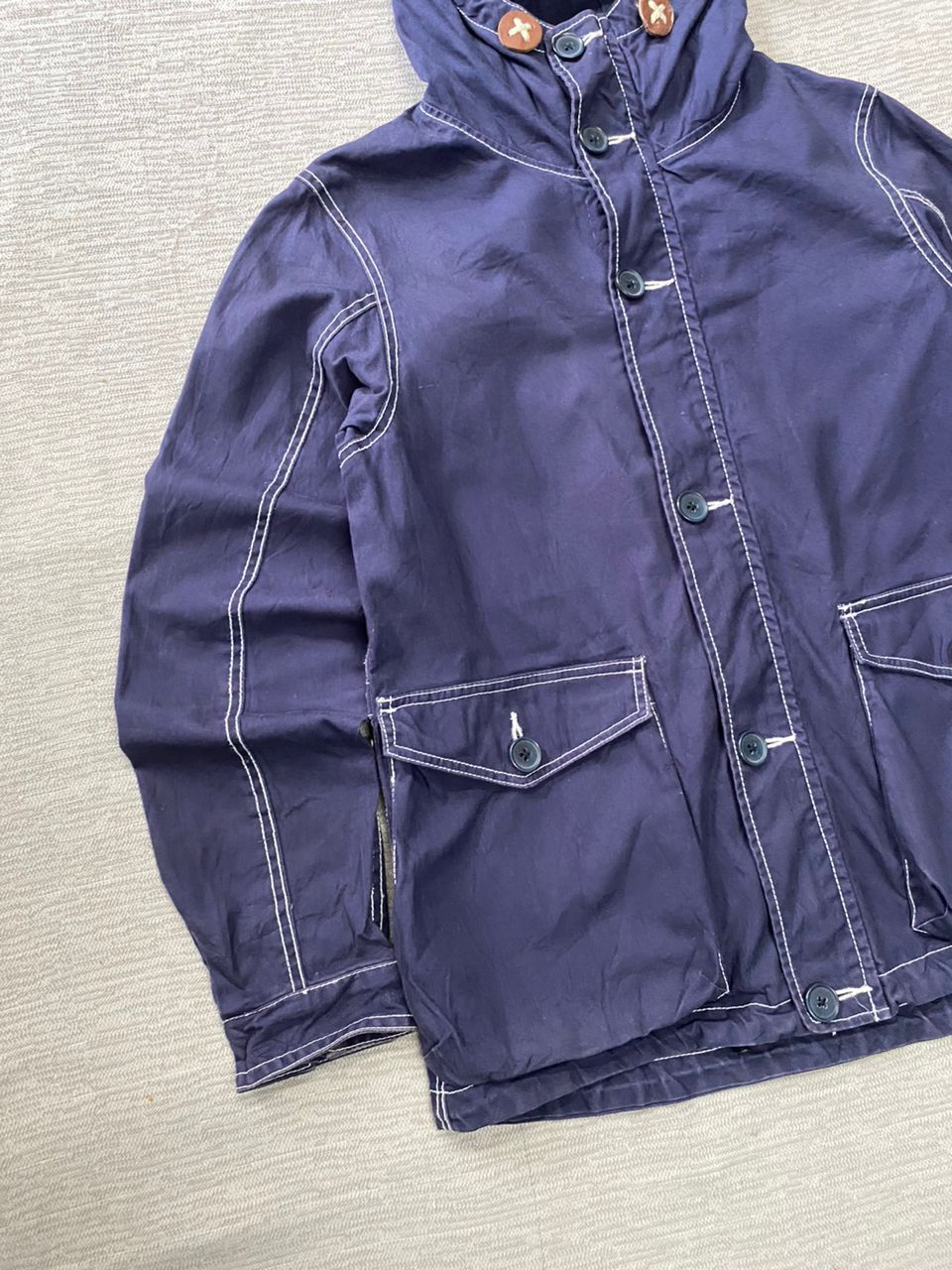 Blue Blue Japan × Buzz Rickson's × Global Work Global Work Duck Canvas Indigo Hooded Jacket Size US M / EU 48-50 / 2 - 4 Thumbnail