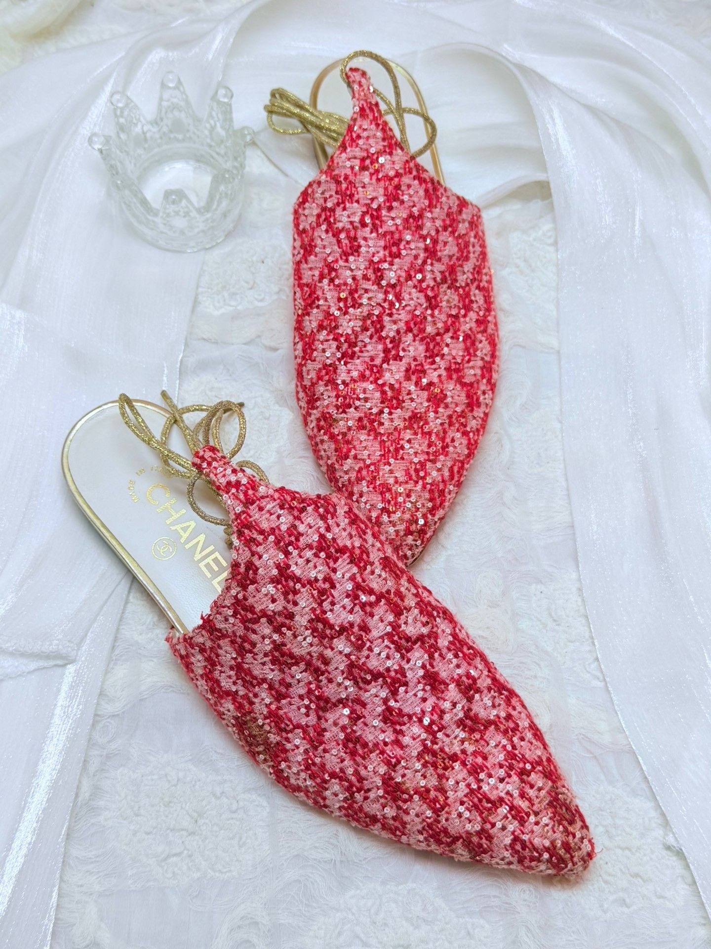 Chanel Chanel Knit Red Sandals us_8-5 Women Size US 8.5 / IT 38.5 - 1 Thumbnail