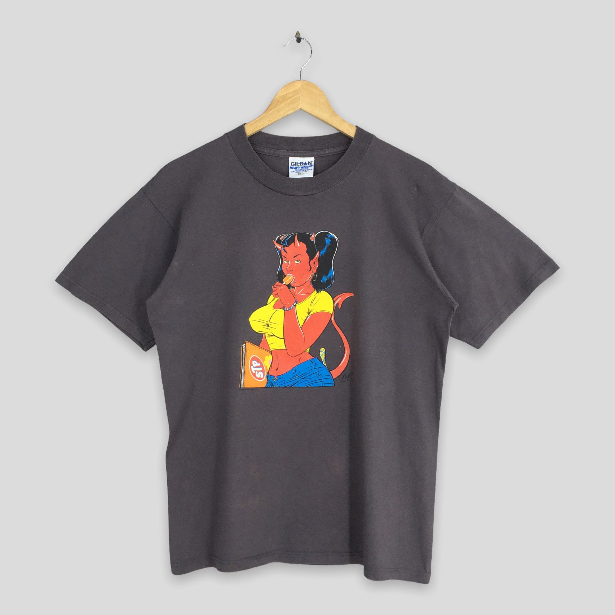 Band Tees × Vintage Vintage 90's Coop Stone Temple Pilots Pop Art Devil Girl Tee Size US M / EU 48-50 / 2 - 1 Thumbnail
