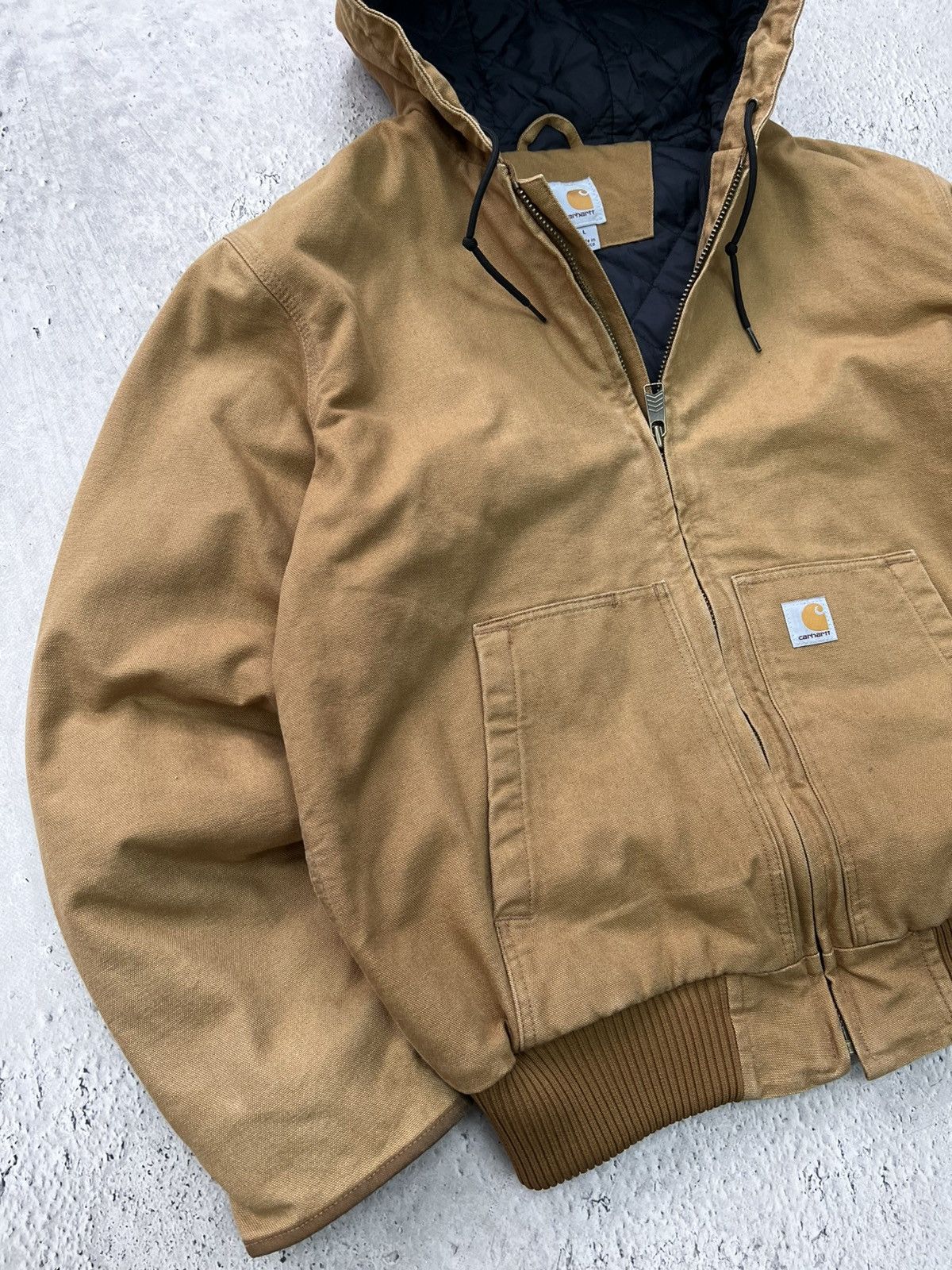 Carhartt × Vintage 90's Faded Black Vintage Carhartt Active Jacket JR105 Size US L / EU 52-54 / 3 - 2 Thumbnail