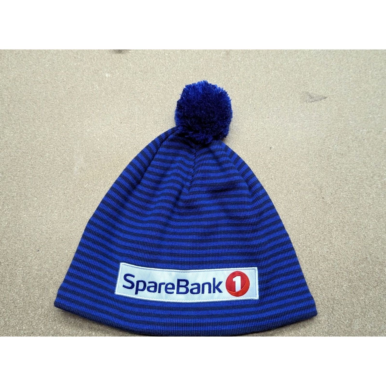 Vintage Strommes Sparebank Ski Beanie Hat One Size Lined Cross Country Striped Pom Pom Beanie Unisex Adults Blue Christmas Ski Theme Mens Womens Girls Boys Size ONE SIZE - 2 Thumbnail