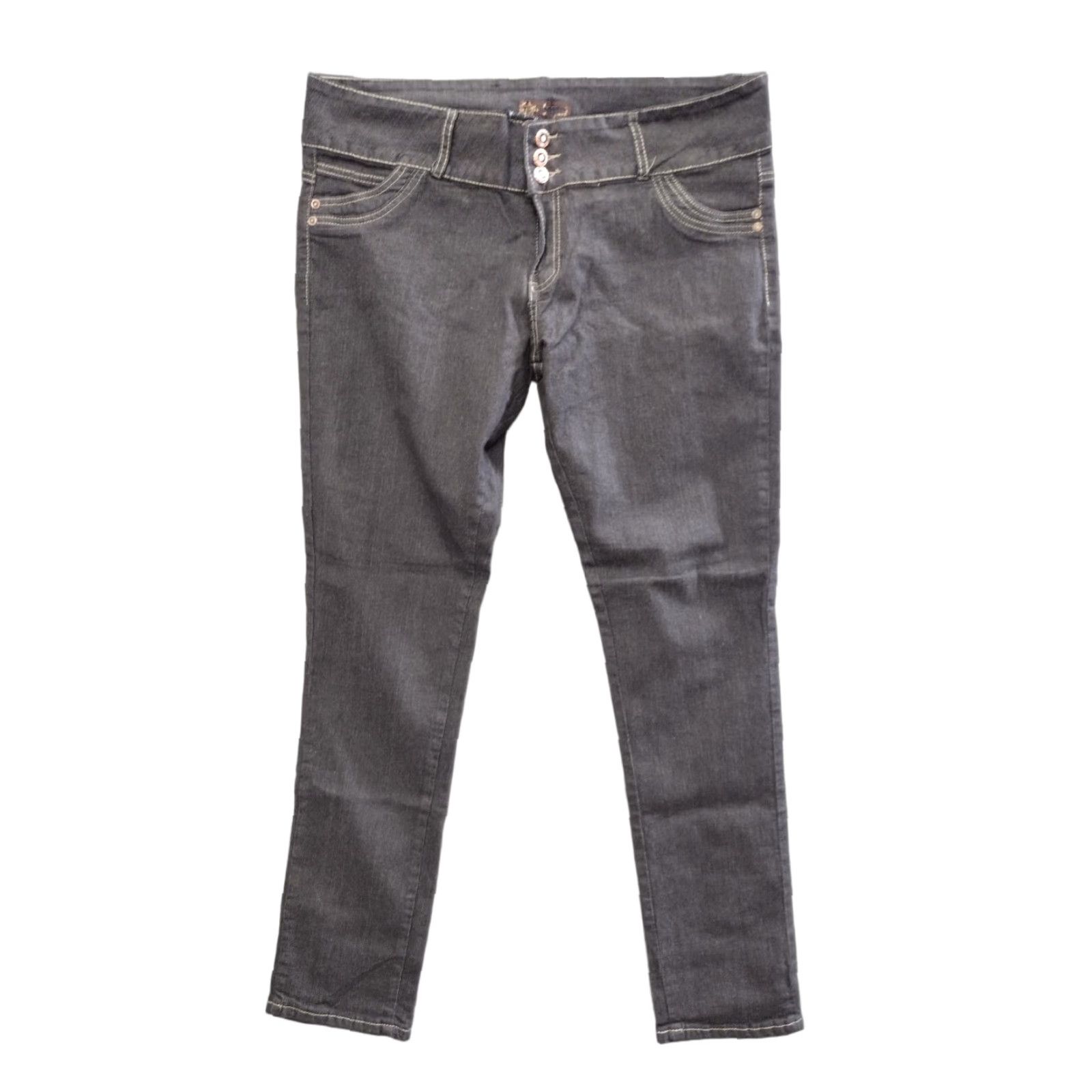 Vintage Unbranded Women's 3 Button Dark Wash Skinny Jeans Size 23/24 Size 40" / US 18 - 1 Thumbnail