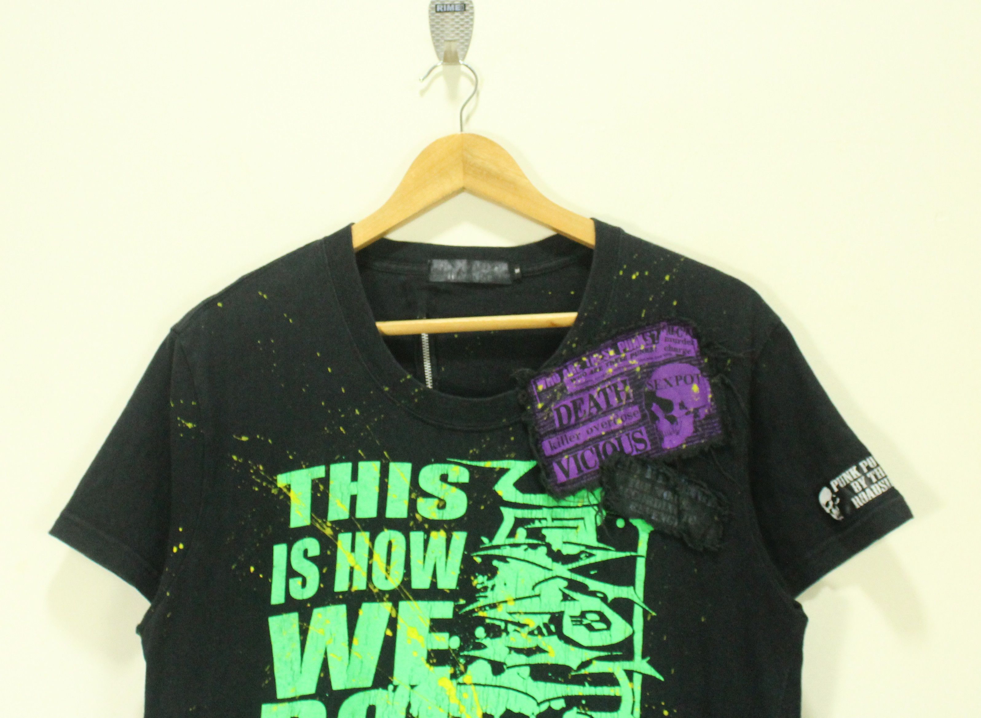 If Six Was Nine × Le Grande Bleu (L.G.B.) × Tornado Mart SEX POT REVENGE T Shirt Punk Style Patches Zipper Size US M / EU 48-50 / 2 - 2 Thumbnail