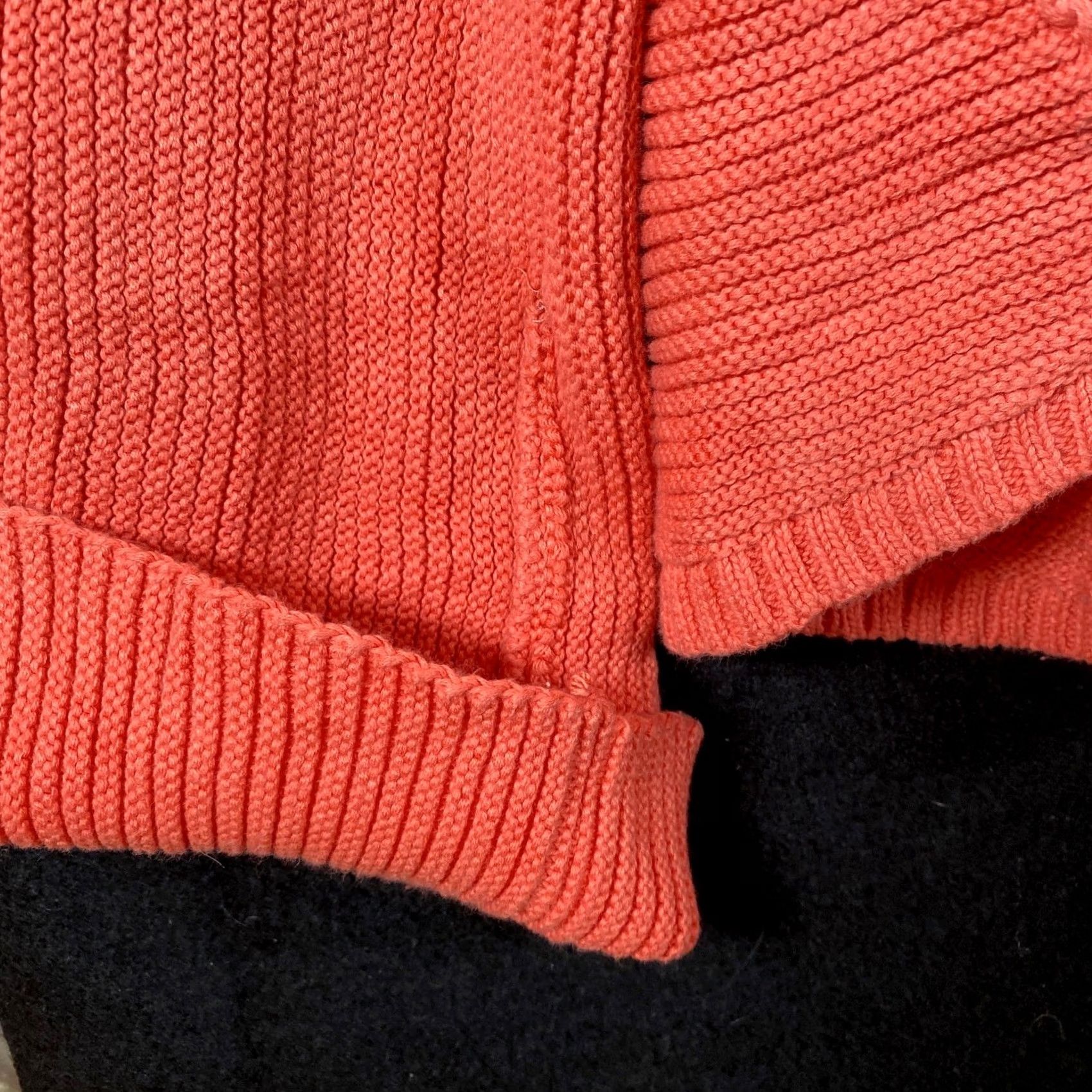 Free People Free People Womens Sweater Orange Coral La Brea V Neck Oversized Chunky Knit XS Size XS / US 0-2 / IT 36-38 - 5 Thumbnail