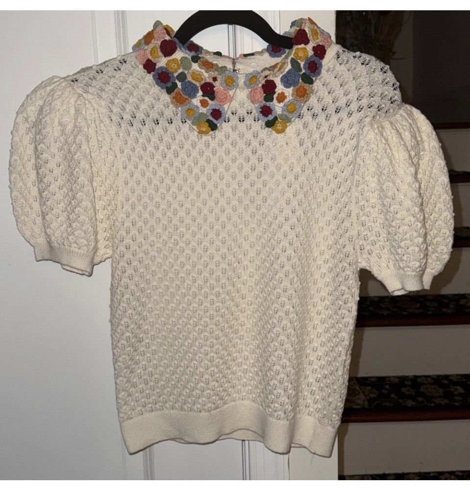 Alice + Olivia Alice & Olivia Chase Puff Cardigan Size L / US 10 / IT 46 - 1 Thumbnail
