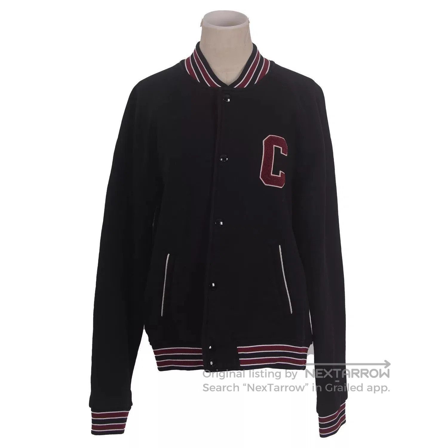 Celine Black Letterman Jacket with Ribbed Trim. Size US L / EU 52-54 / 3 - 1 Thumbnail