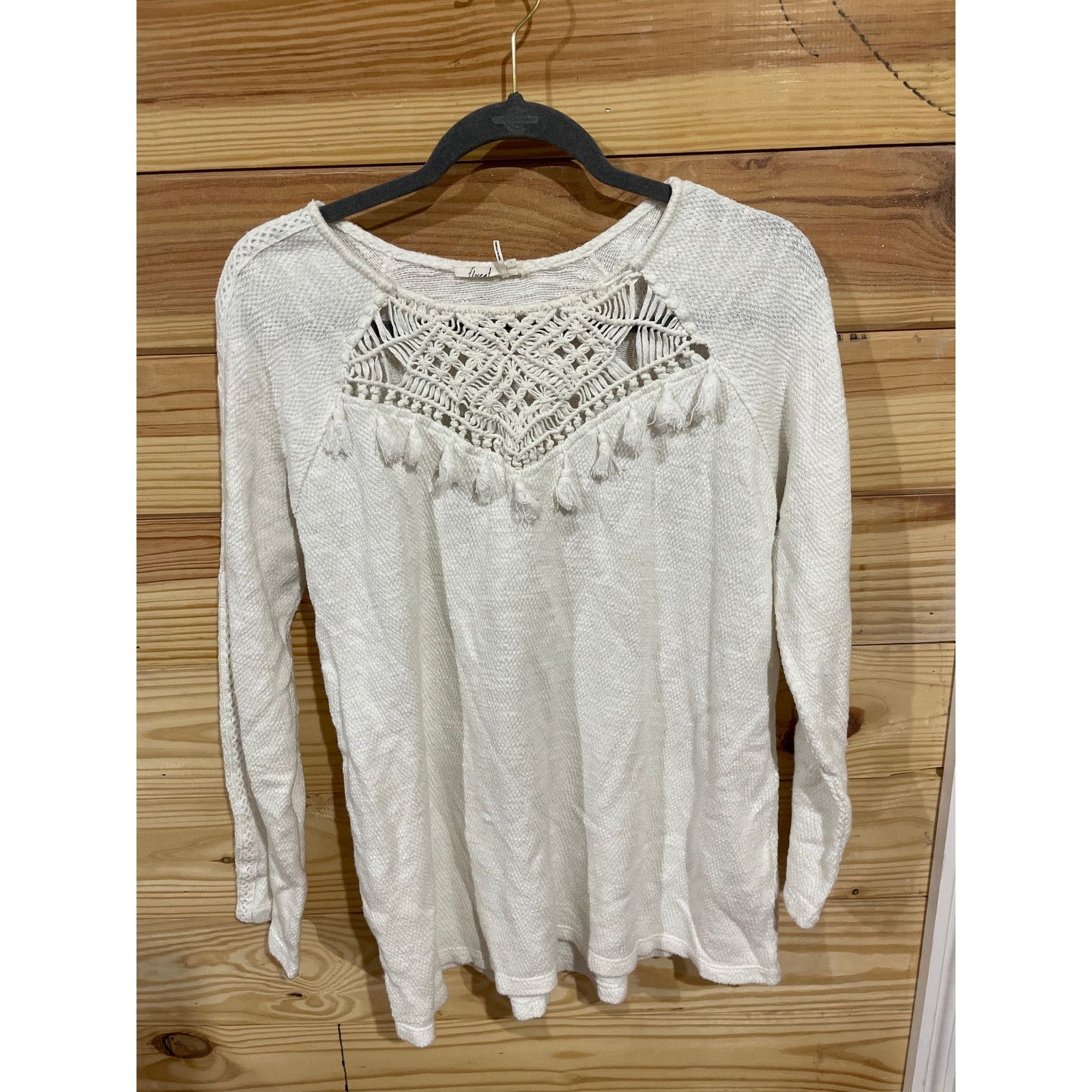 Anthropologie Anthropologie Floreat Macrame Crochet Knit White Sweater, M Size M / US 6-8 / IT 42-44 - 2 Thumbnail