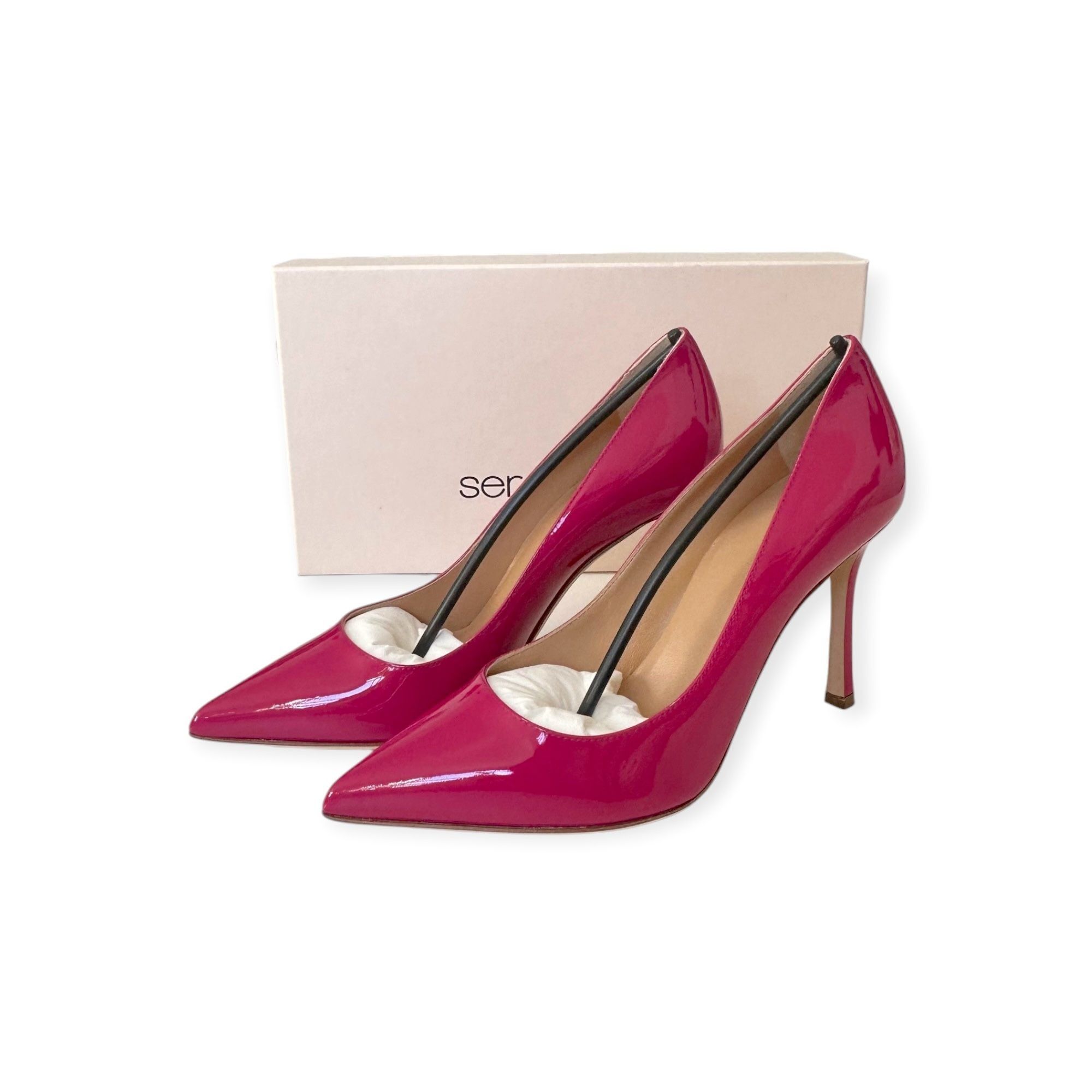 Sergio Rossi Sergio Rossi New Secret 090 Magenta Patent Pumps EU 37 / US Size US 7 / IT 37 - 1 Thumbnail