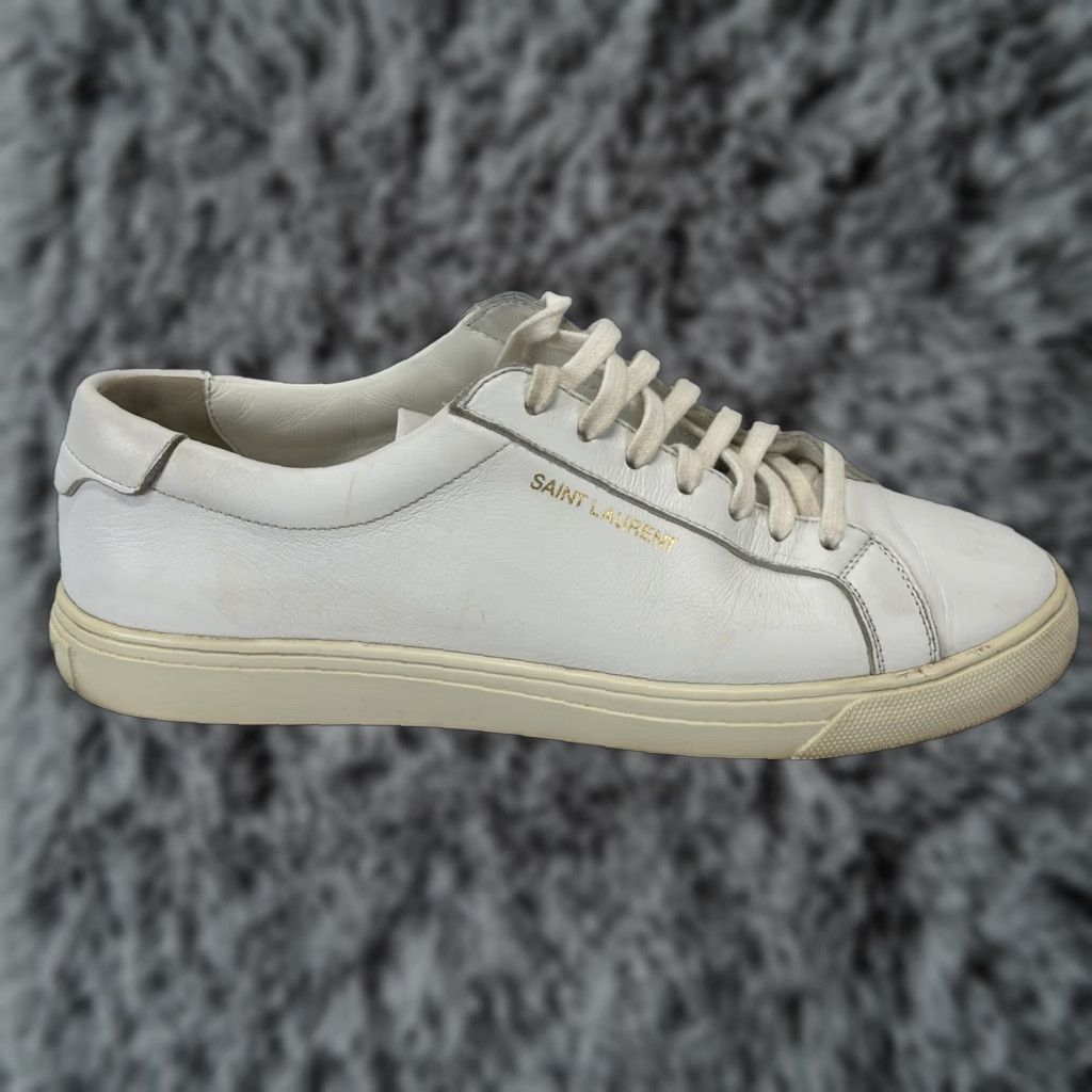 Yves Saint Laurent Vintage Saint Laurent Andy Sneakers Women’s 8 White Leather Casual Low Top Italy Size US 8 / IT 38 - 1 Thumbnail