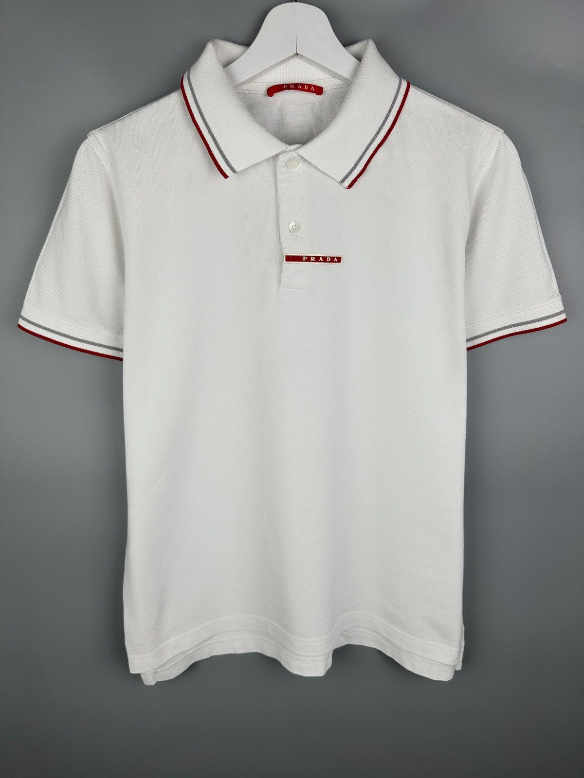 Miu Miu Miu Miu Applique Embroidered Logo White Polo
