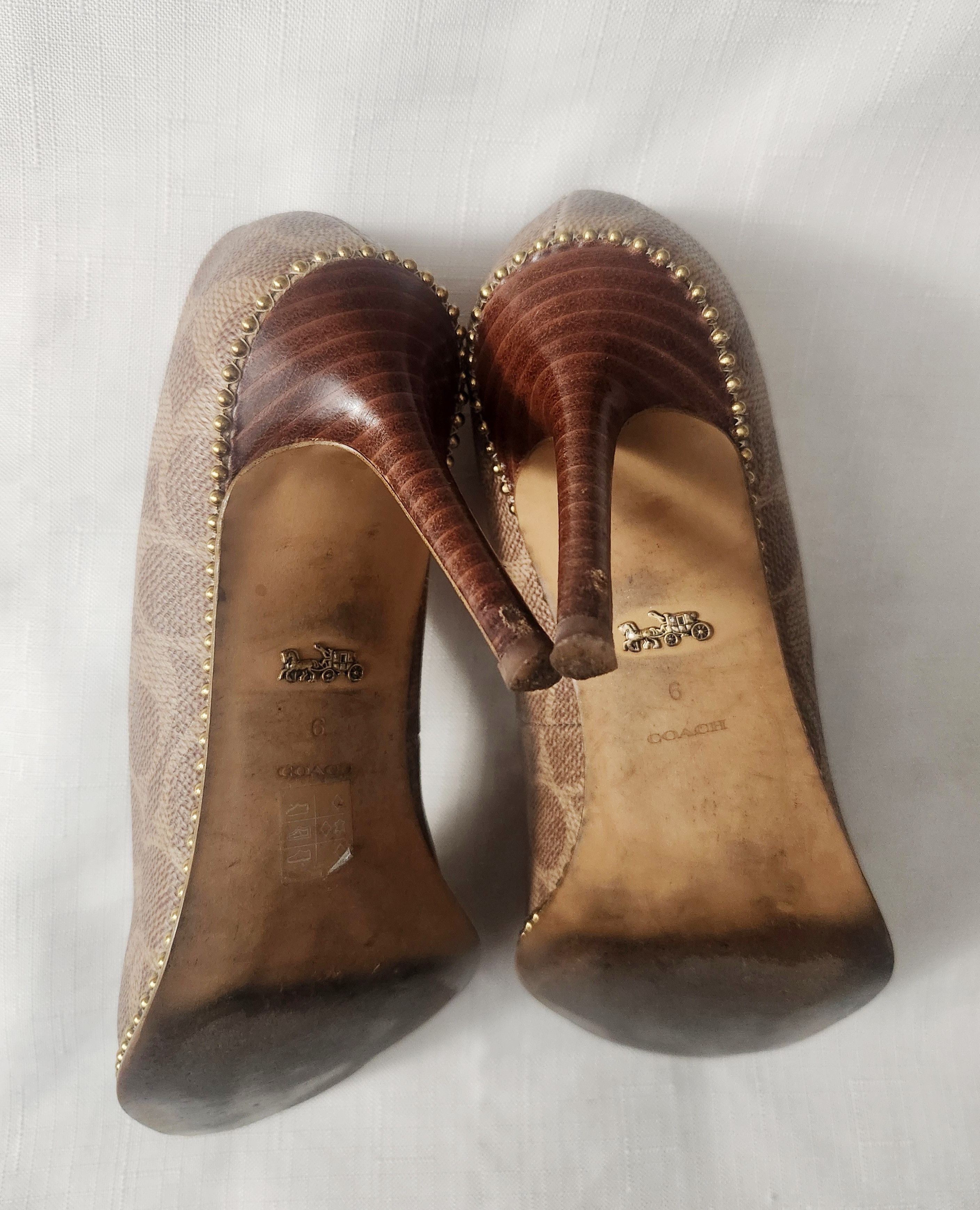 Coach × Designer COACH Waverly Pump with Beadchain Women Size 6 B Tan (G4374) Size US 6 / IT 36 - 15 Thumbnail
