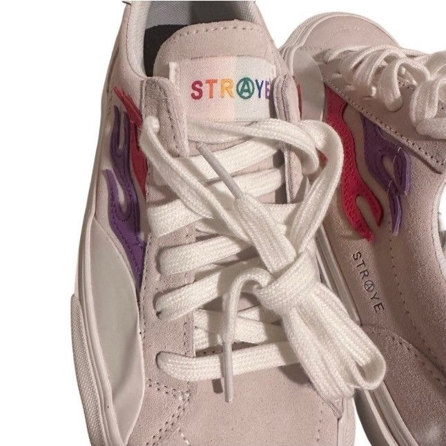 STRAYE Straye Logan Flame Cream Rainbow Sneaker Skate Shoe Unisex Size US 8 / EU 41 - 6 Thumbnail