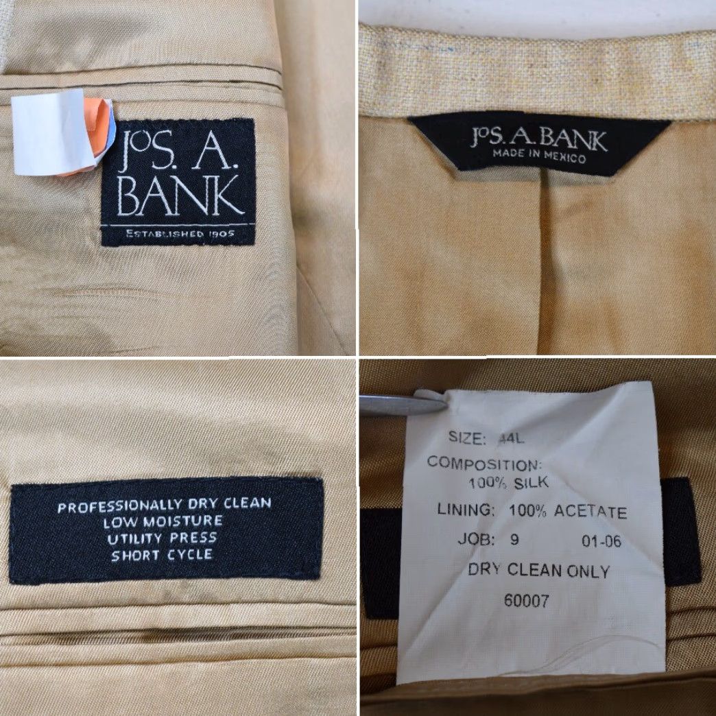 Jos. A. Bank Jos A Bank Sport Coat Single-Breasted 2 Button Beige Tan 44 Long Chest 48 Silk Jacket Mens Long Dry Clean Only Size US M / EU 48-50 / 2 - 6 Thumbnail