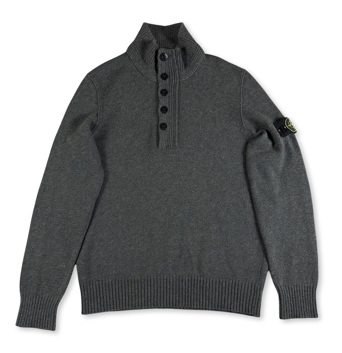 image of Stone Island Wool Knitwear in Grey, Men's (Size Large)