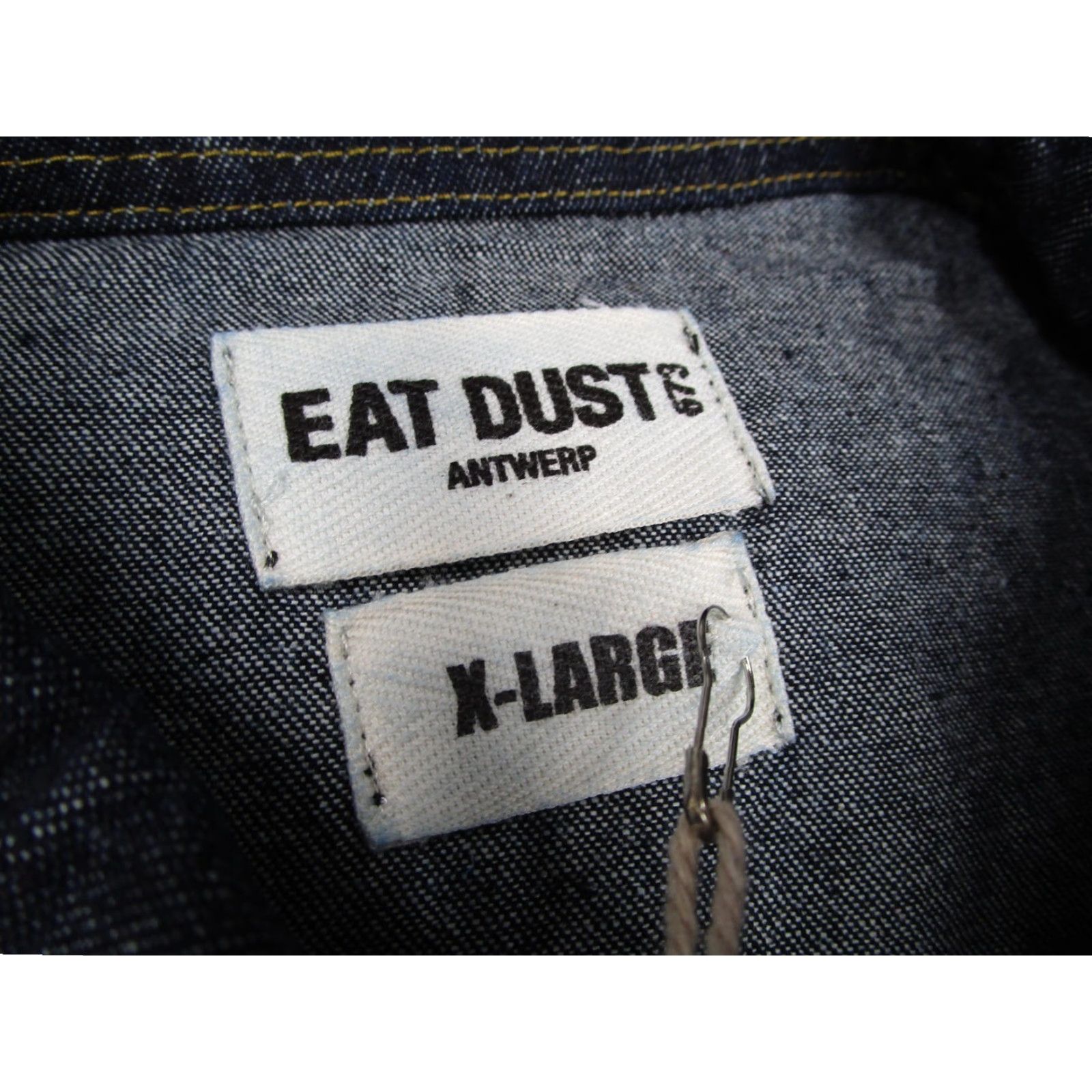 Eat Dust EAT DUST Western Shirt Mens XL Indigo Denim Long Sleeve Pearl Snap Size US XL / EU 56 / 4 - 3 Thumbnail