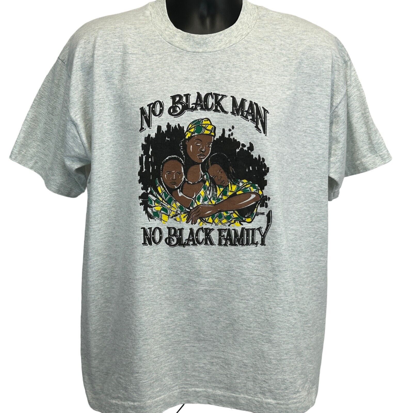 Fruit Of The Loom Vintage 90s No Black Man No Black Family T Shirt XL X-Large Size US XL / EU 56 / 4 - 2 Thumbnail