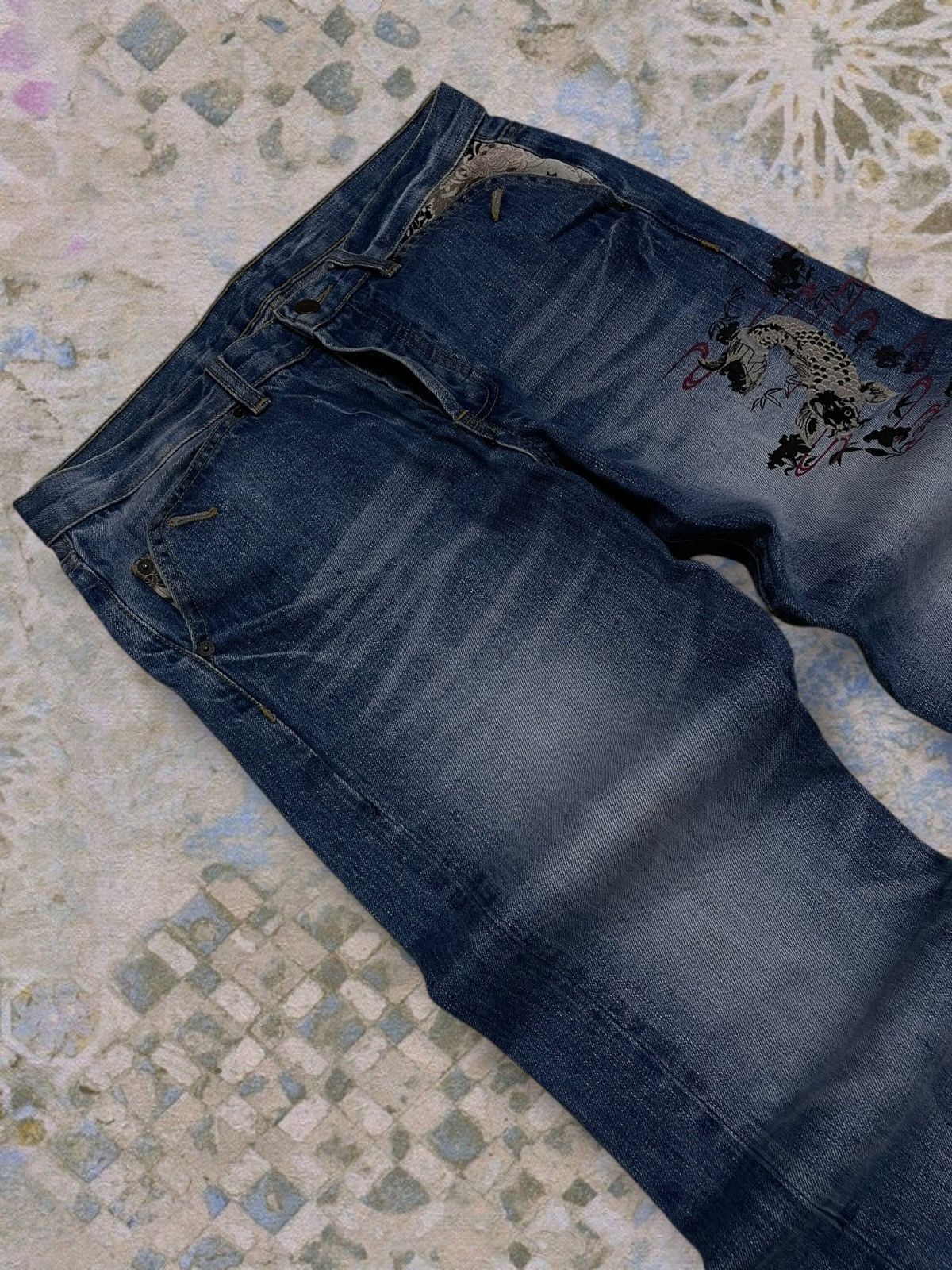 Takeo Kikuchi Vintage Og 1990s Japan Takeo Kikuchi Traditional Koi Denim Size US 32 / EU 48 - 7 Thumbnail