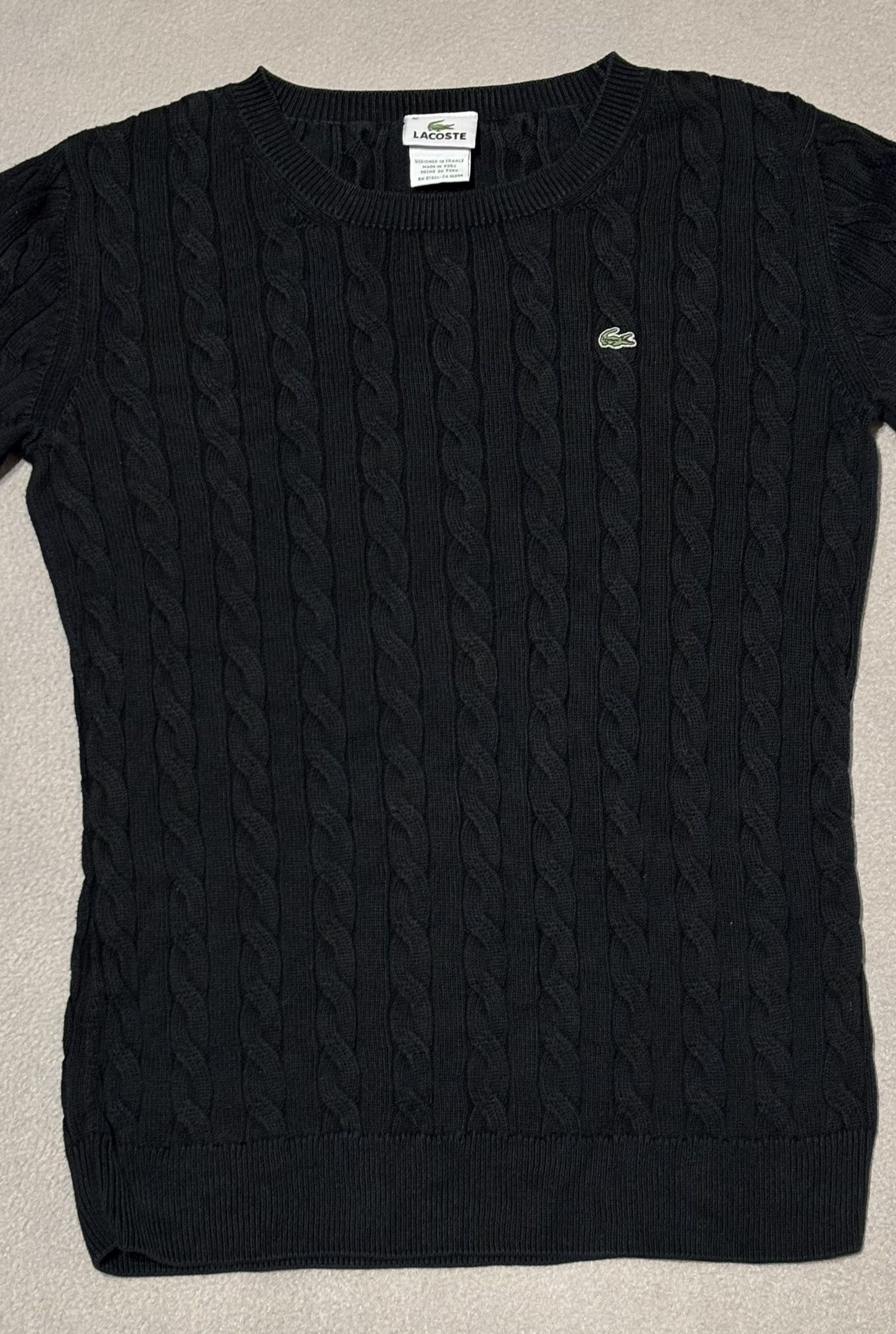 Lacoste Lacoste Cable Sweater Black Size M / US 6-8 / IT 42-44 - 4 Thumbnail