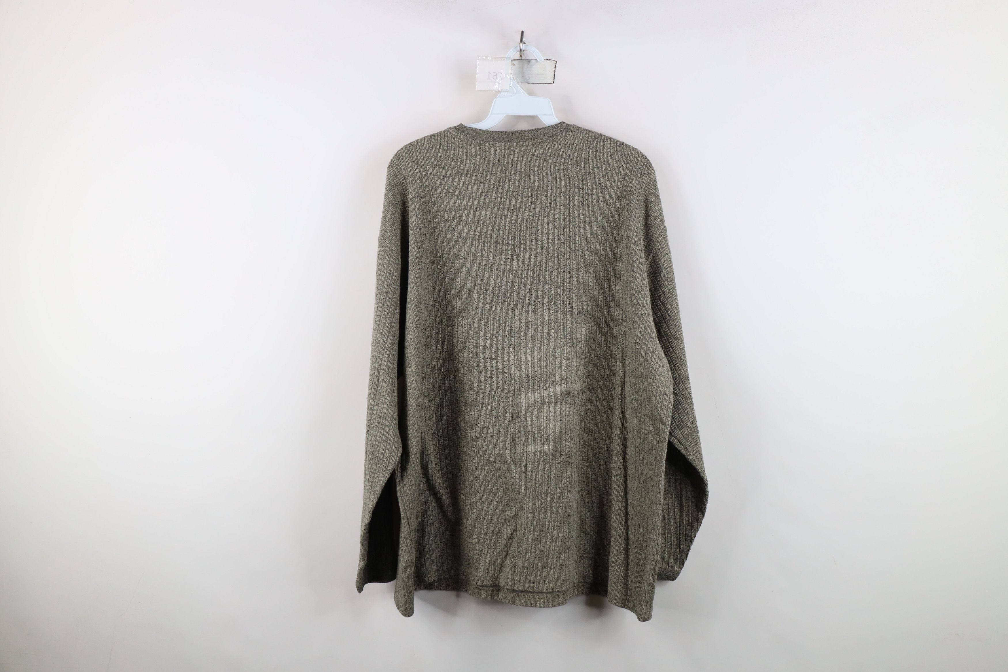 Vintage Vintage 90s Streetwear Ribbed Knit Long Sleeve T-Shirt Gray Size US XL / EU 56 / 4 - 7 Thumbnail