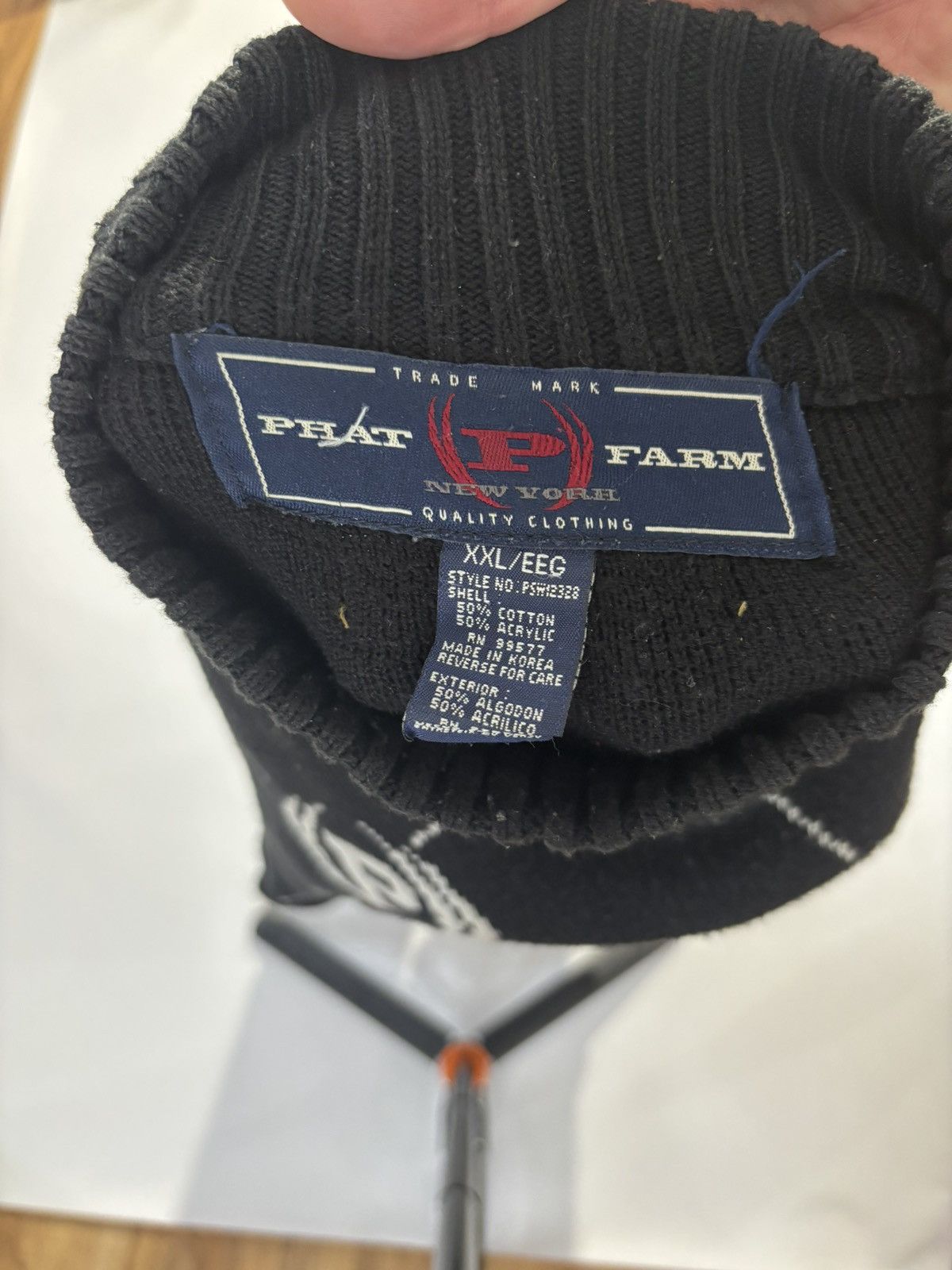 Phat Farm × Vintage Phat Farm Logo All Over Turtleneck Knitted Sweater Size US XL / EU 56 / 4 - 8 Thumbnail