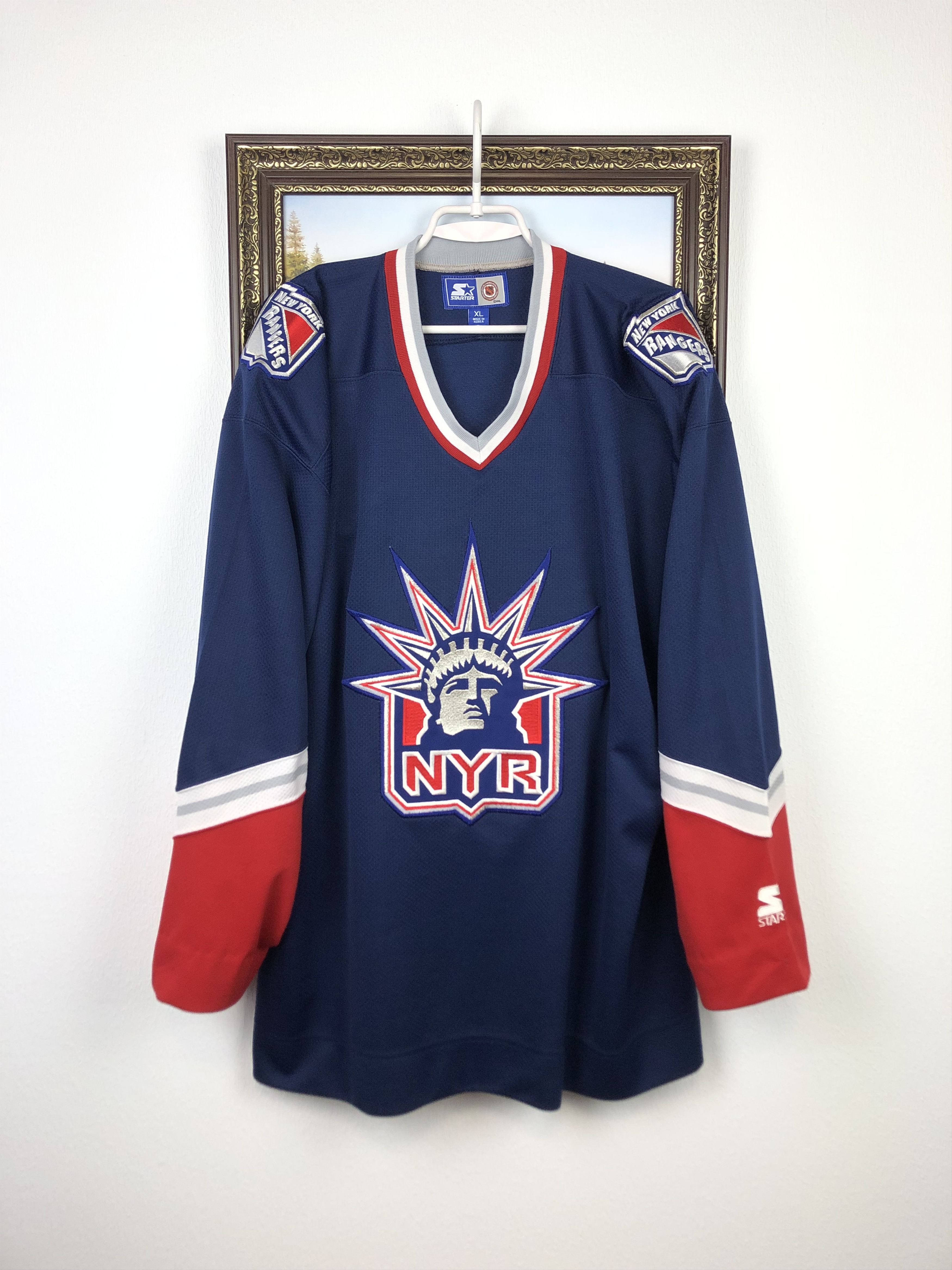Vintage Starter New York Rangers Lady Liberty Jersey Shirt