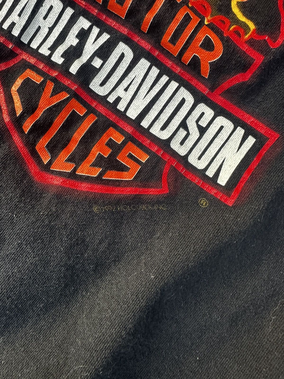 Harley Davidson Vintage 1992 Harley Davidson Neon Eagle Shirt Large Size US L / EU 52-54 / 3 - 3 Thumbnail