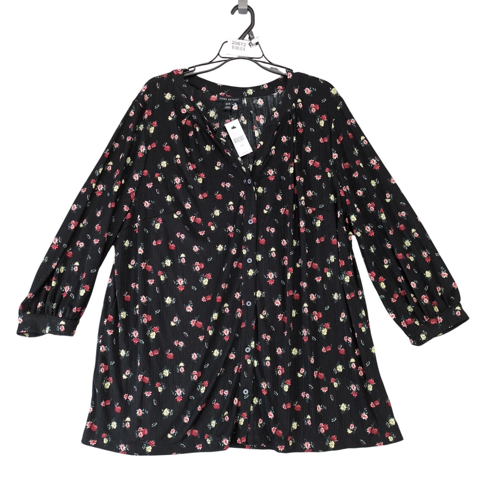 Other NWT Lane Bryant Black Floral Button Up Shirt Women's 26/28 Size 3XL / US 20-22 - 1 Thumbnail