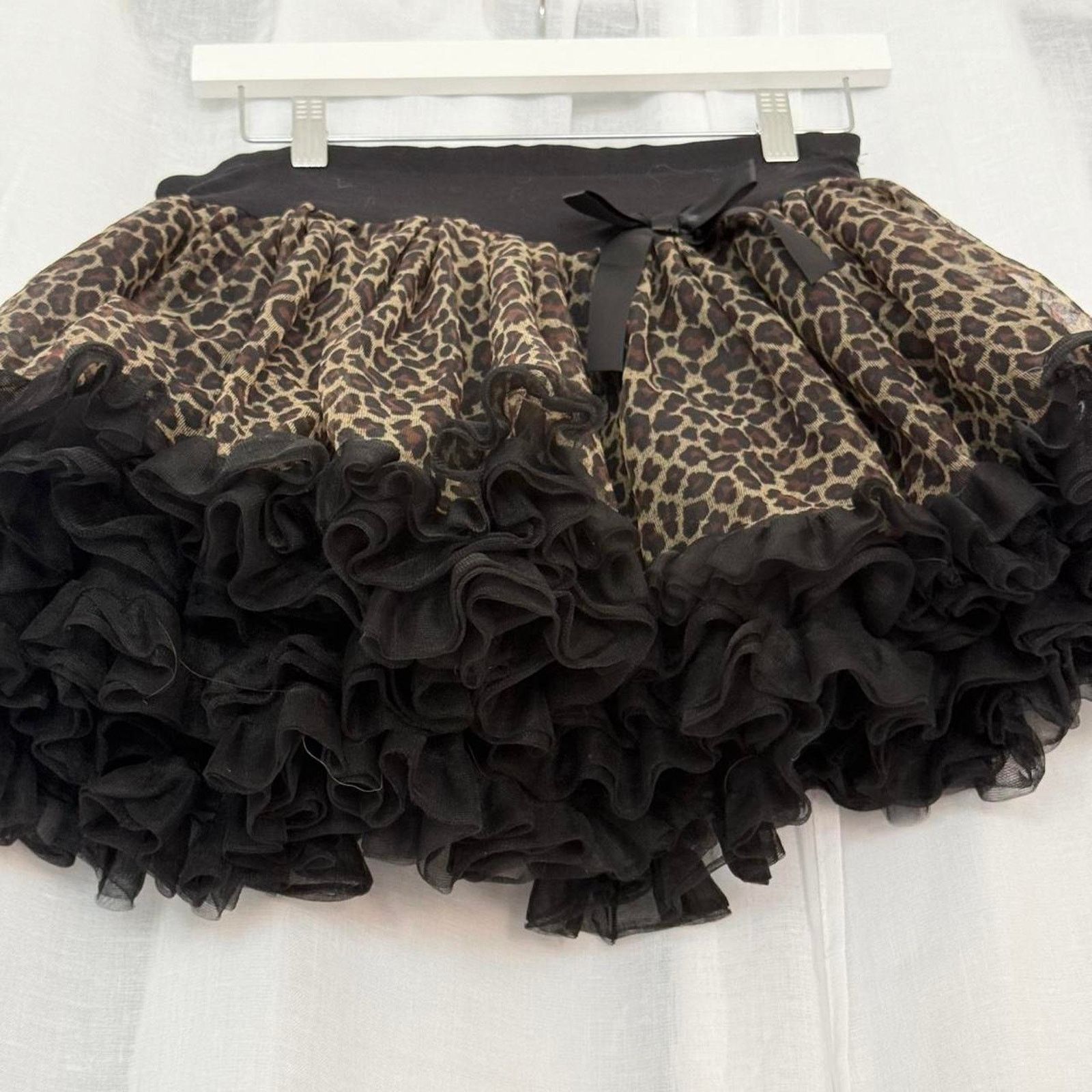 Vintage y2k leopard ruffle mini skirt ✧ Size 30" / US 8 / IT 44 - 3 Thumbnail