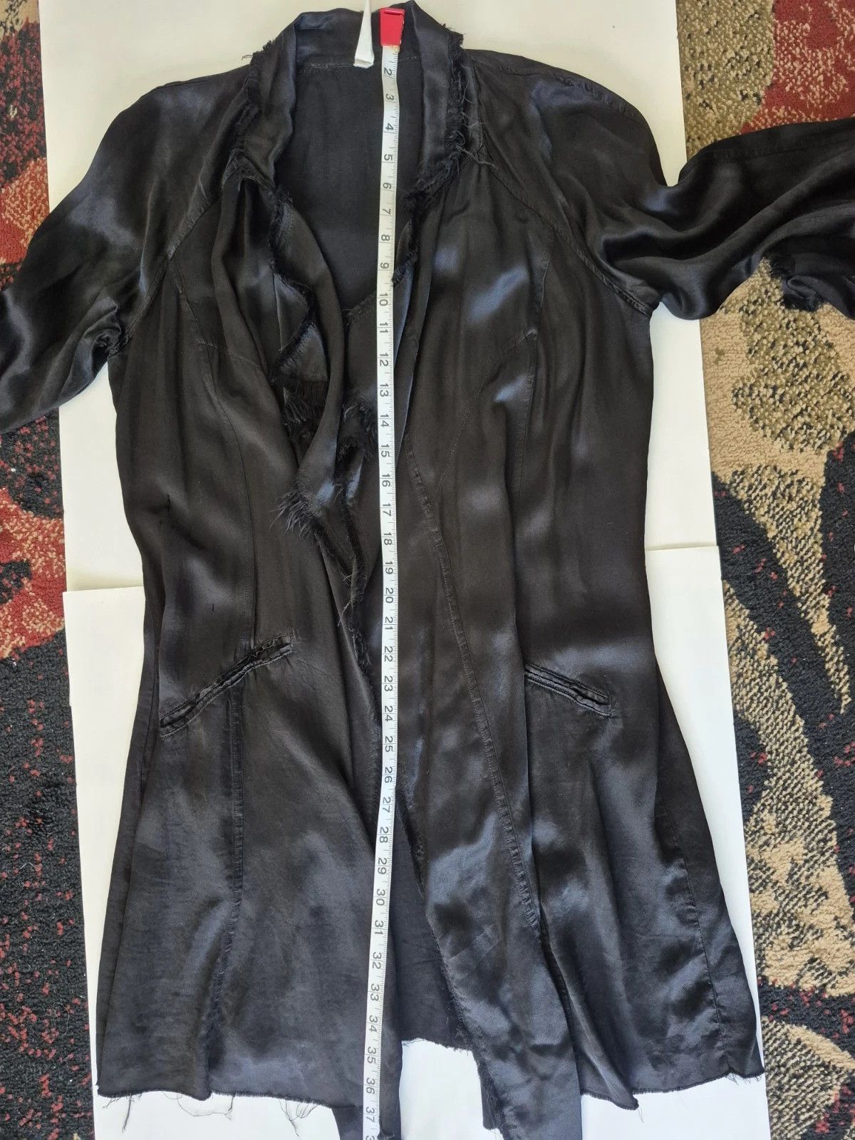 Vacation Jaga Jacket Satin Open Front Fray Hem Size 1 US Size 6 Size M / US 6-8 / IT 42-44 - 10 Thumbnail