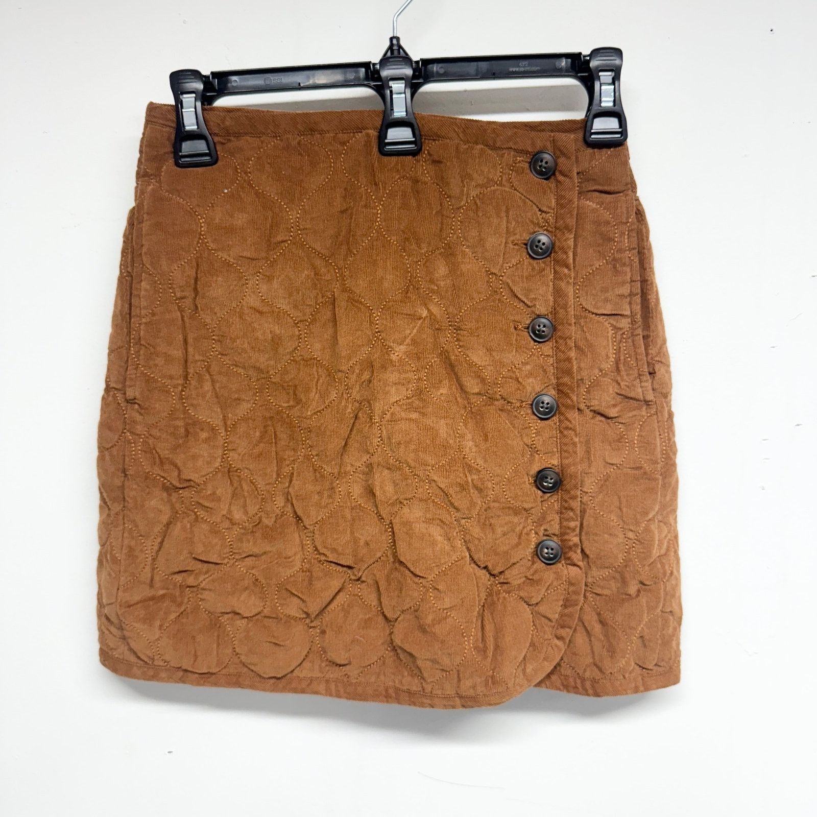 Madewell Madewell Brown Button Sided Corduroy Quilted Mini Skirt 00 Size 24" / US 00 / IT 34 - 1 Thumbnail