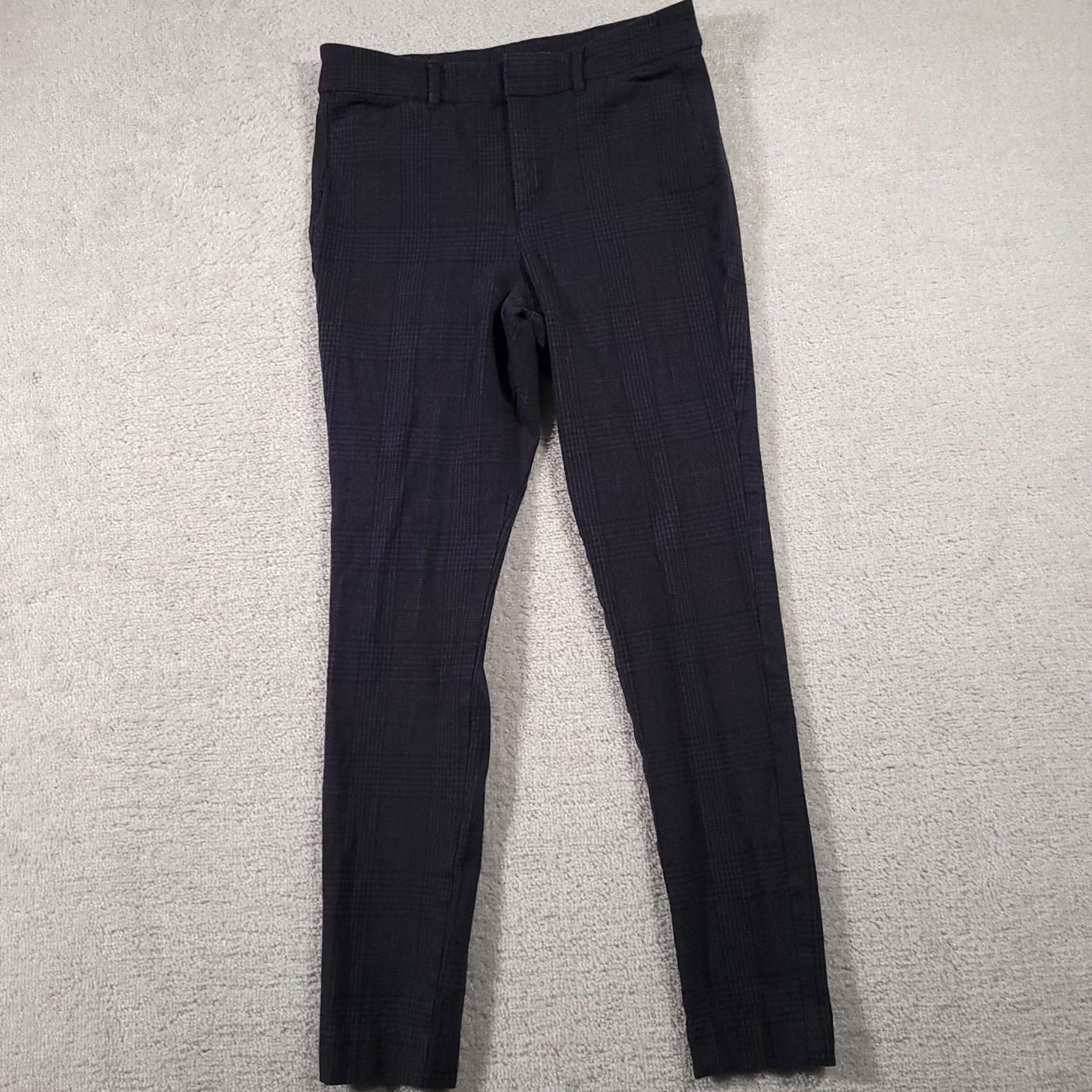 Old Navy VINTAGE Old Navy Pixie High-Rise Pants Secret-Slim Pockets Women's 8 Blue Plaid Knit Size 28" / US 6 / IT 42 - 2 Thumbnail