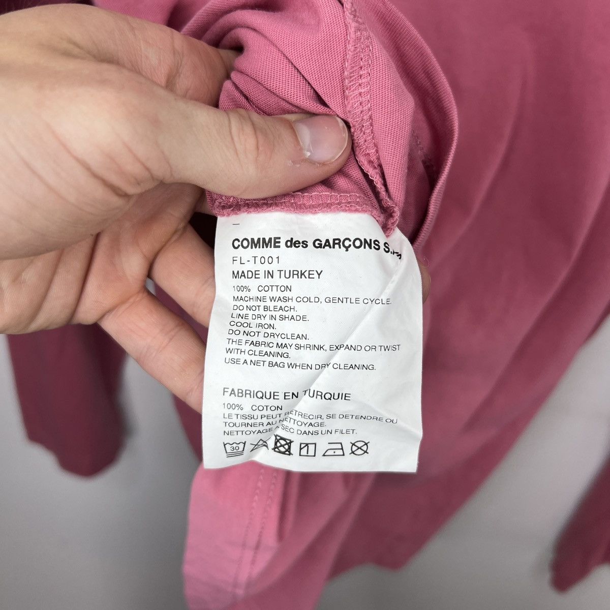 Comme des Garcons SHIRT × Lacoste Lacoste Comme Des Garcons Bias-Cut Longsleeve Tshirt Pink Size US L / EU 52-54 / 3 - 9 Thumbnail