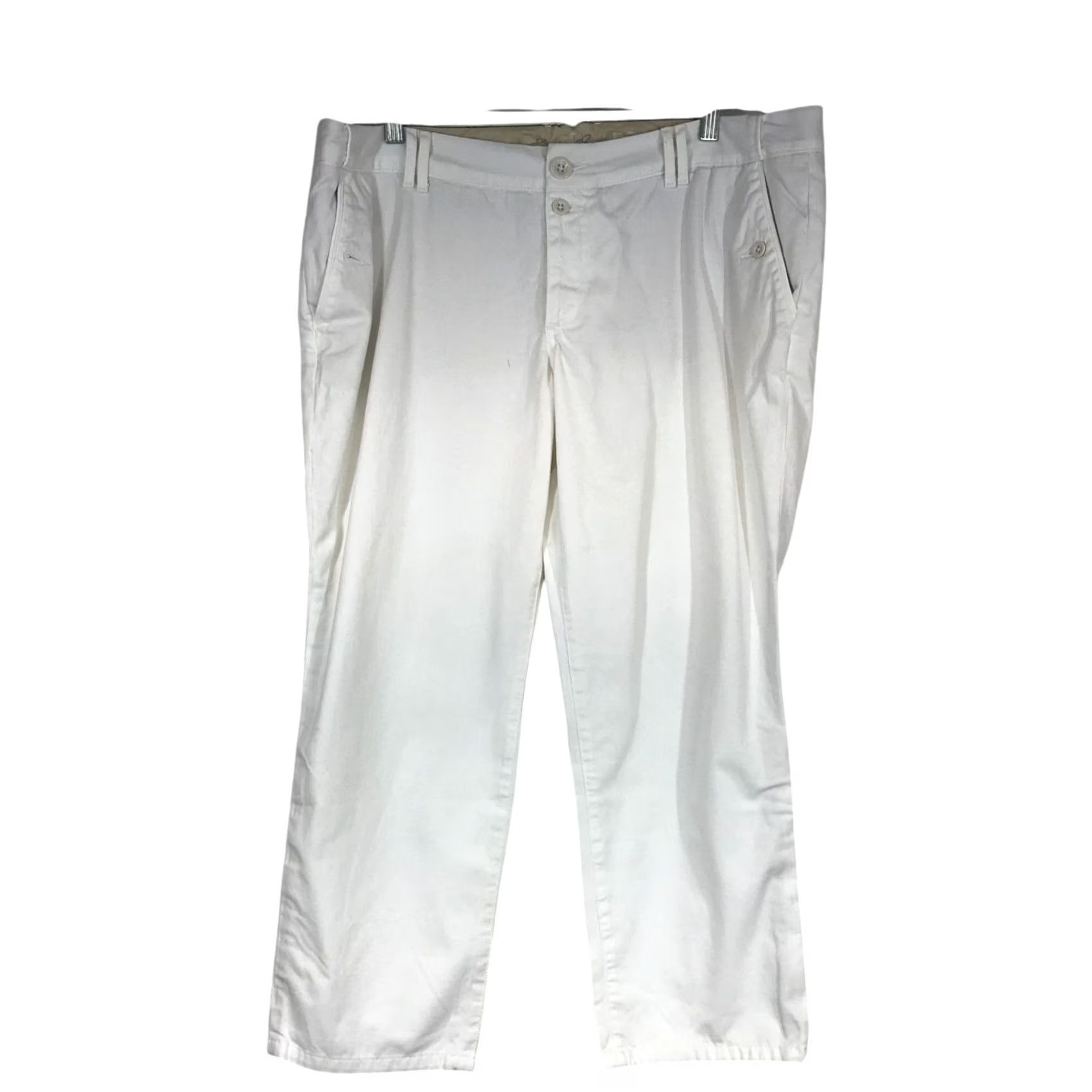 Eddie Bauer EDDIE BAUER WOMEN'S PETITE 16P WHITE COTTON CHINO PANTS Size 38" / US 16 / IT 52 - 2 Thumbnail
