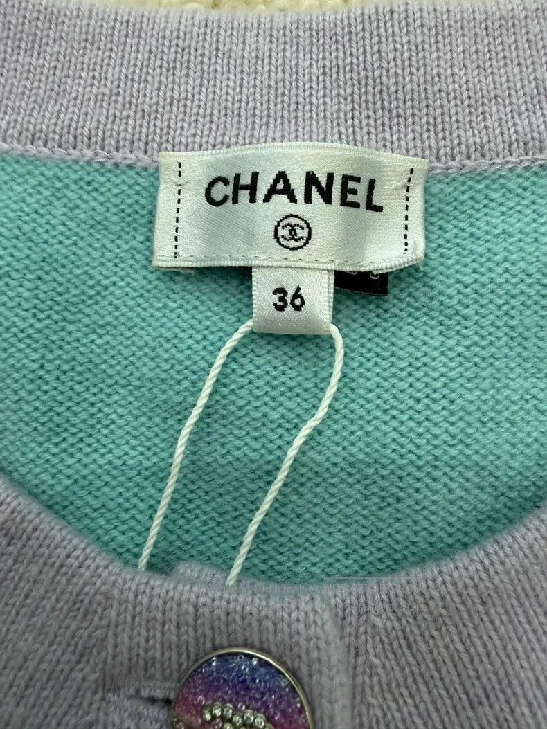 Chanel Chanel Blue and pink colour-matched knitted cardigan coat Size XS / US 0-2 / IT 36-38 - 4 Thumbnail