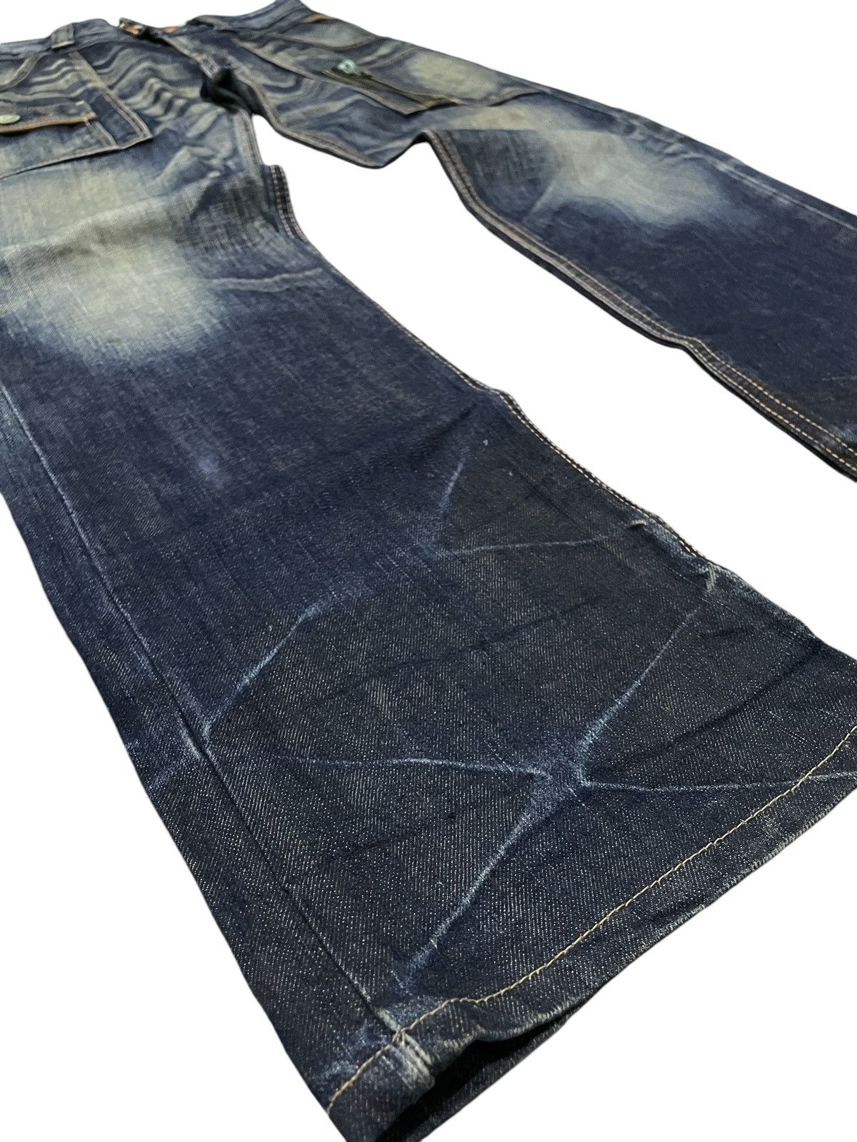 Edwin × Hysteric Glamour × Japanese Brand Edwin Bush Pocket Mud Wash Claw Mark Loose Denim Pants Size US 32 / EU 48 - 17 Thumbnail