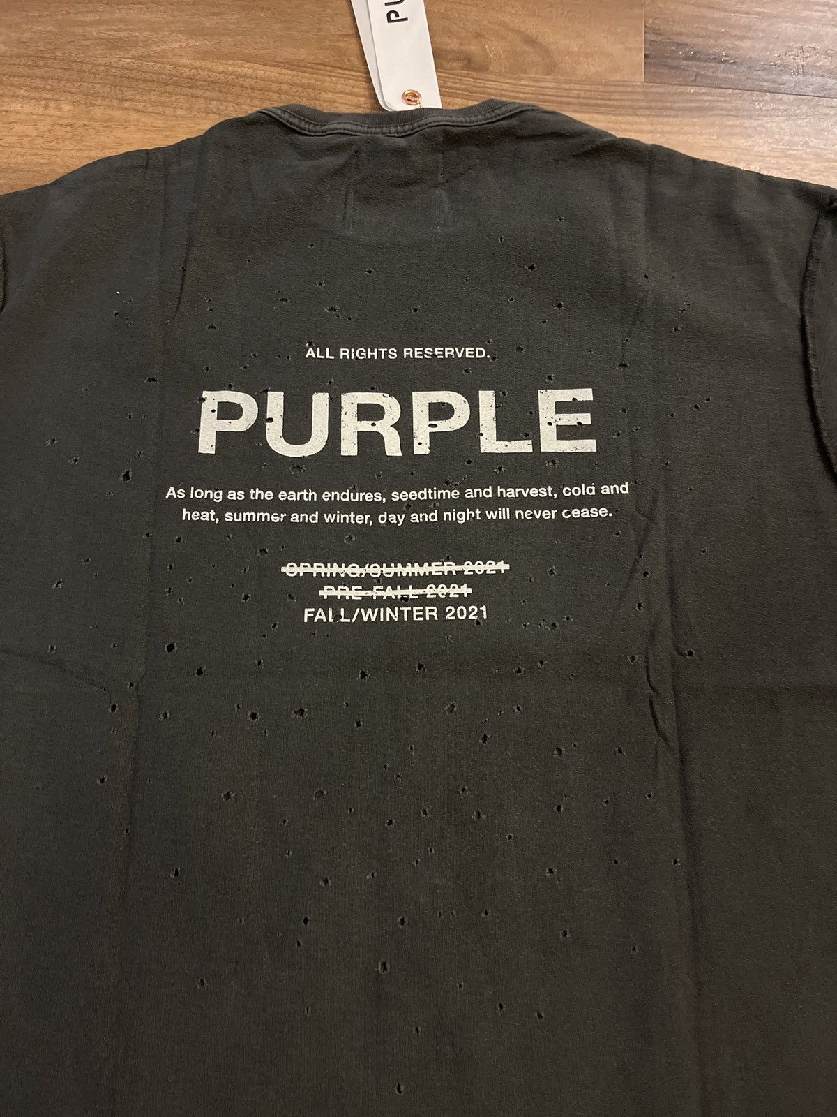 Purple Brand Distressed black inside out tee M new Size US M / EU 48-50 / 2 - 4 Thumbnail