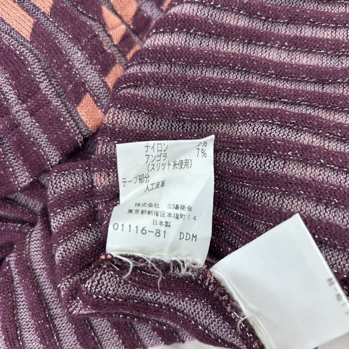 If Six Was Nine Vintage Y2k Distorted Grid Lace Up Knit Top Size M / US 6-8 / IT 42-44 - 10 Thumbnail