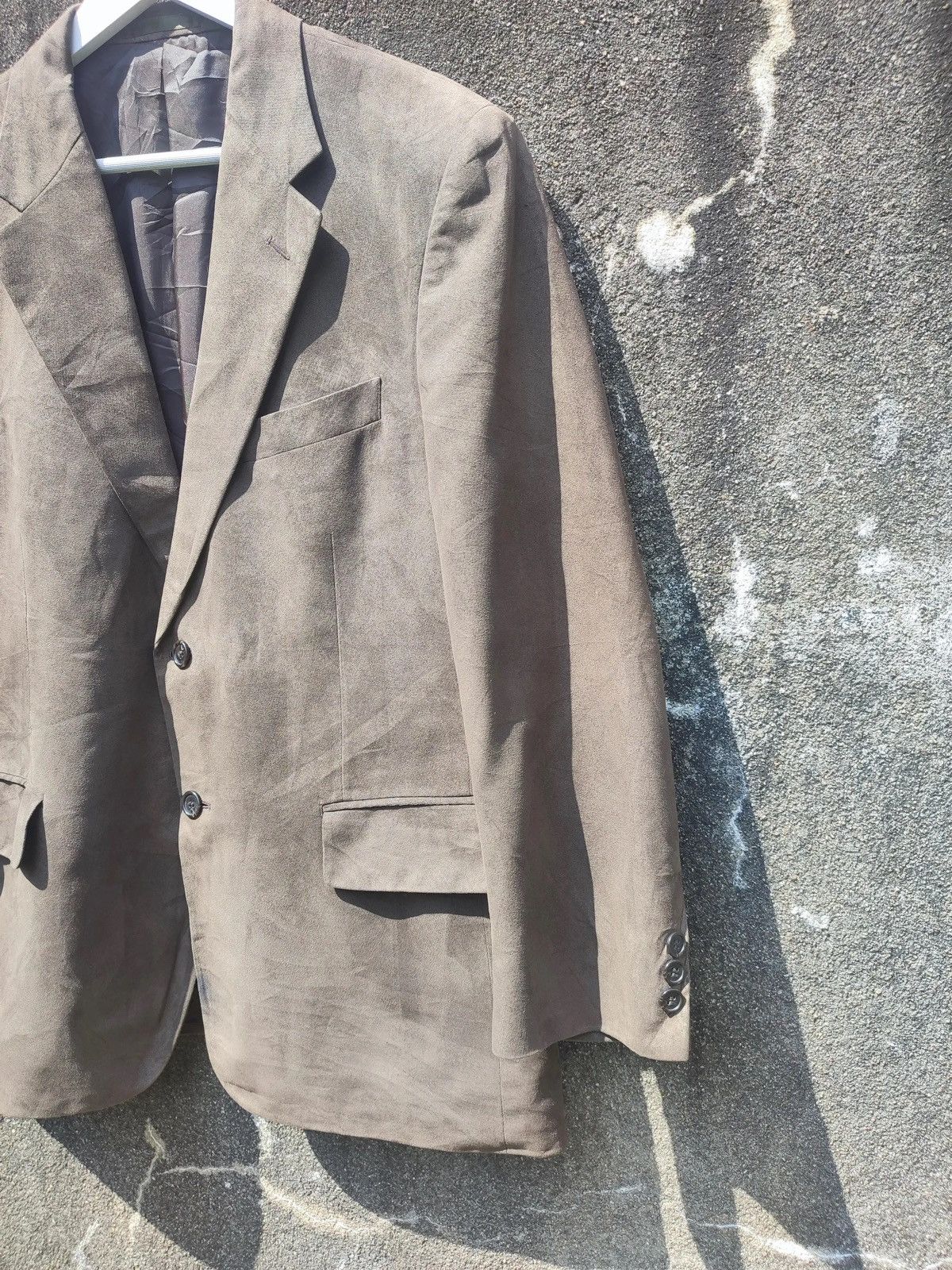 Designer × Japanese Brand × Kansai Yamamoto SISSY by Kansai Yamamoto Brown Suede-Look Blazer Size 44R - 4 Thumbnail