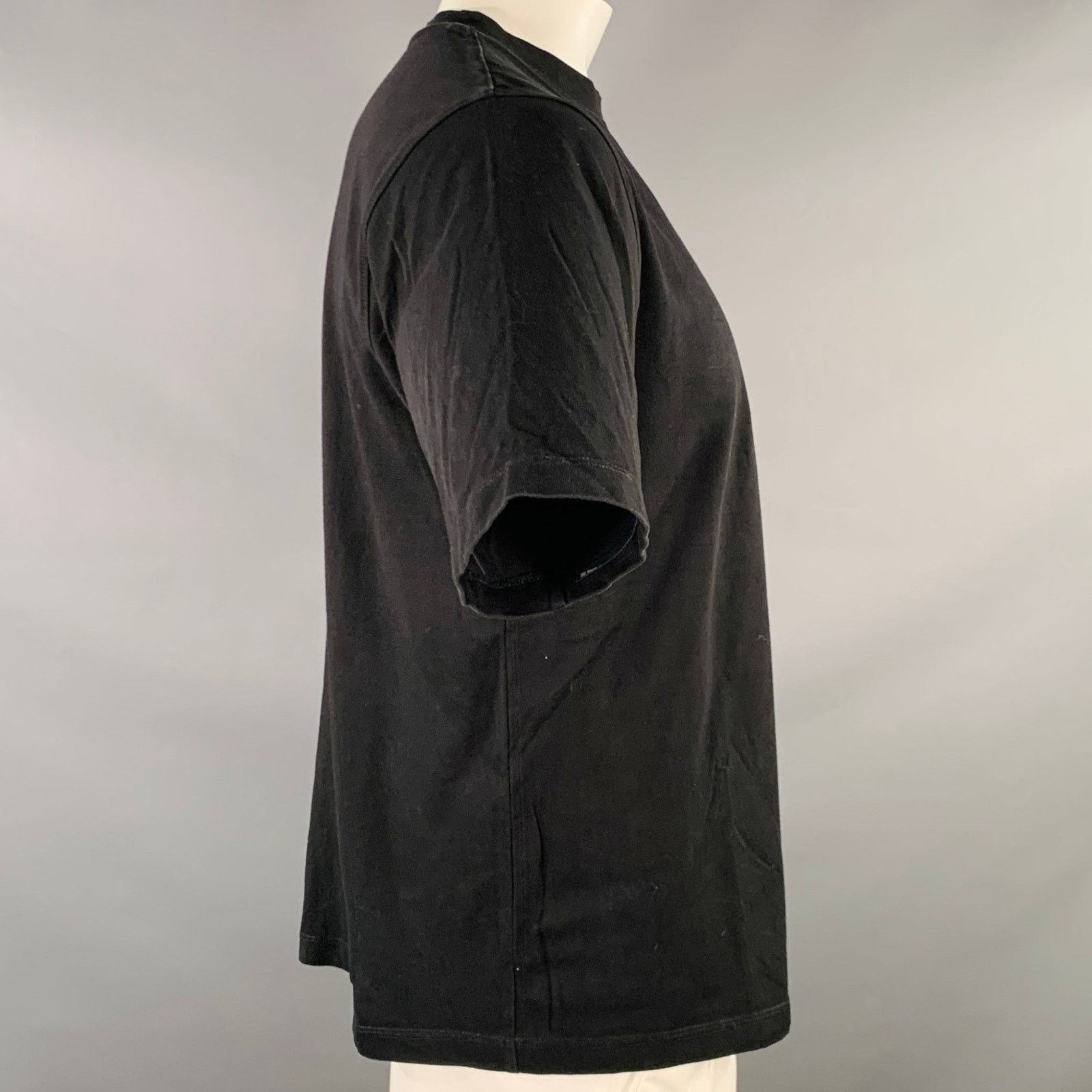 Helmut Lang Size L Austria Black Red Print Cotton Crew Neck T-shirt Size US L / EU 52-54 / 3 - 3 Thumbnail